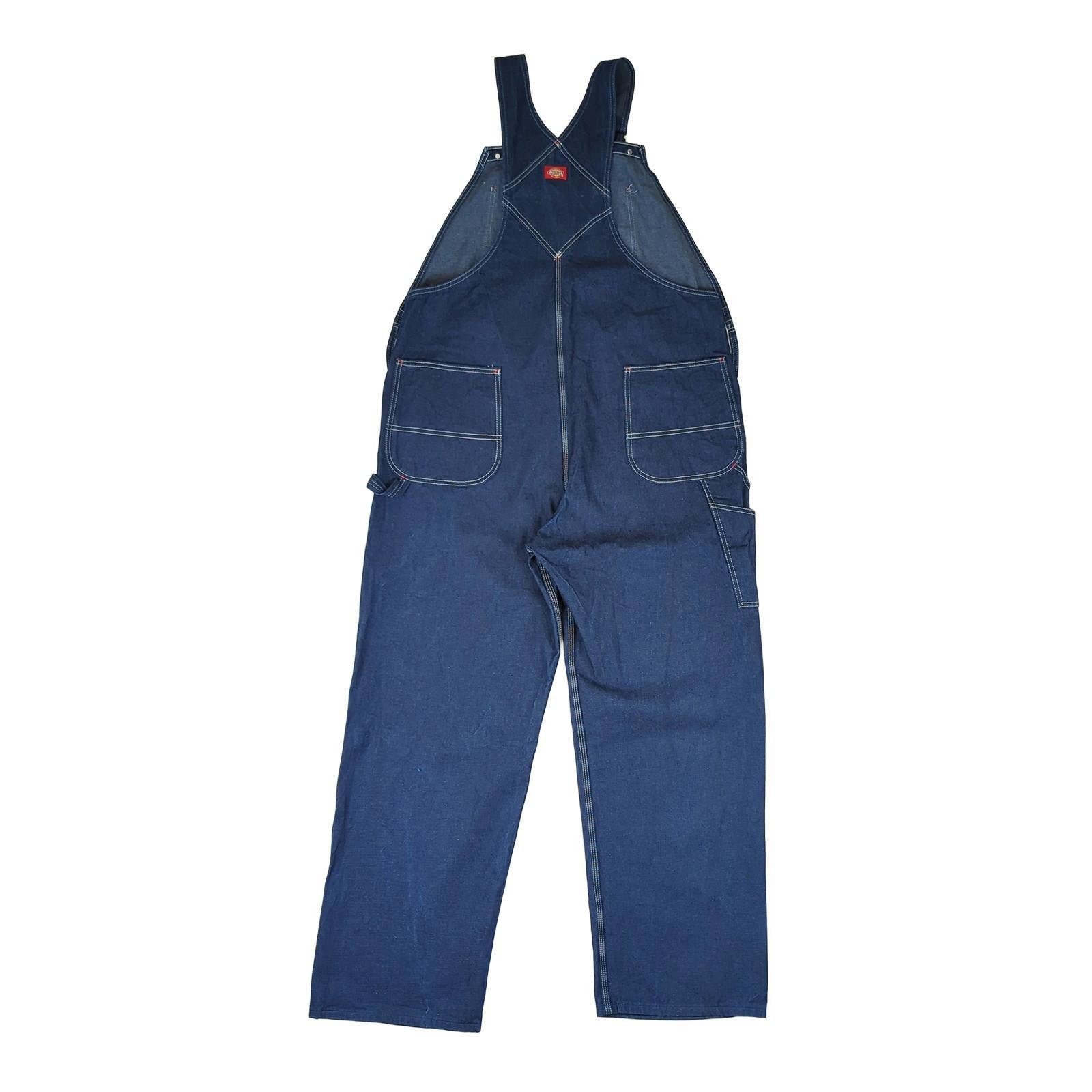 Dickies Dickies Denim Overalls Blue 42x32 Carpenter Workwear Utility Jeans JEANS RewearableUK