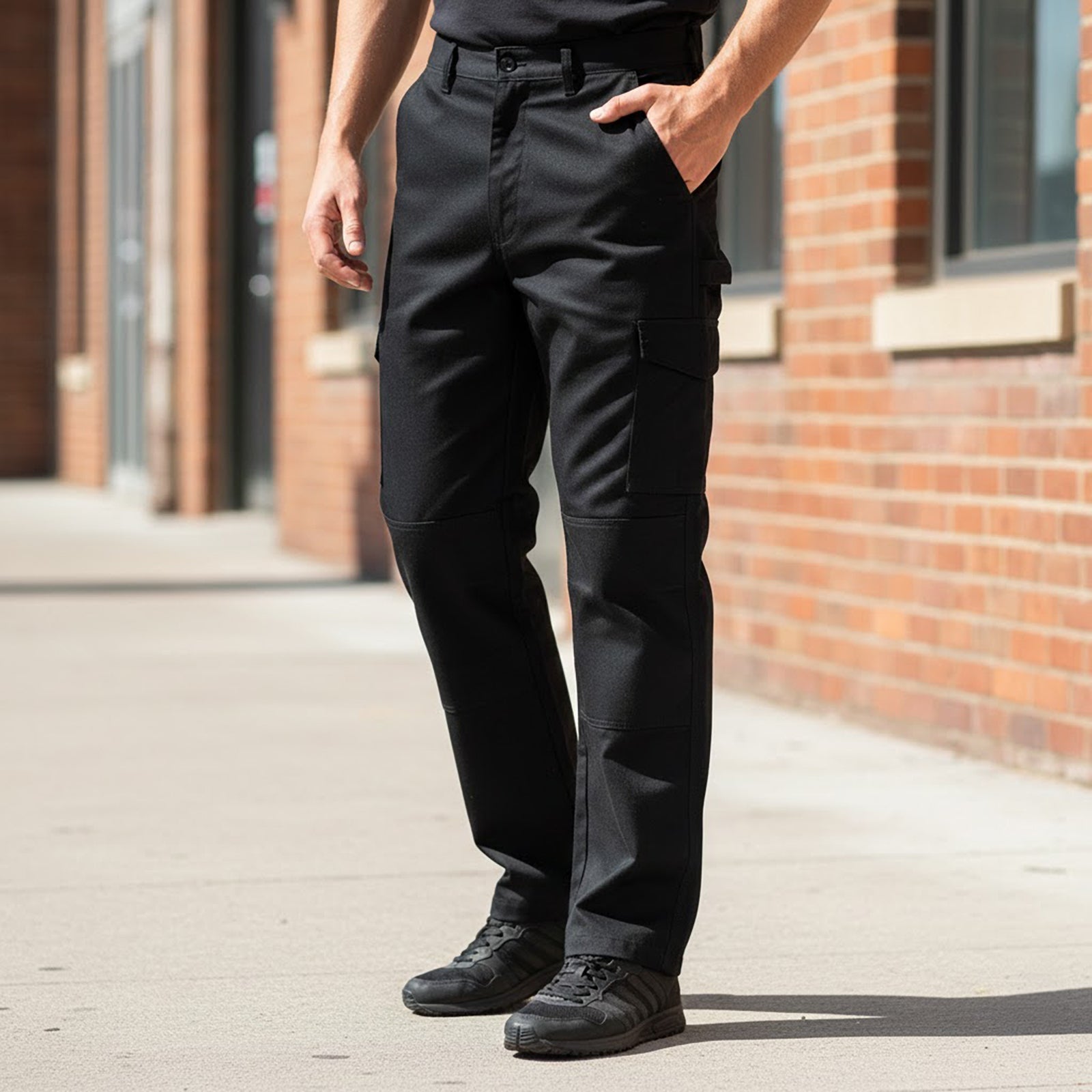 Dickies Double Knee Cargo Work Trousers Black | Men's W38 Tall by Dickies – workear | RewearableUK