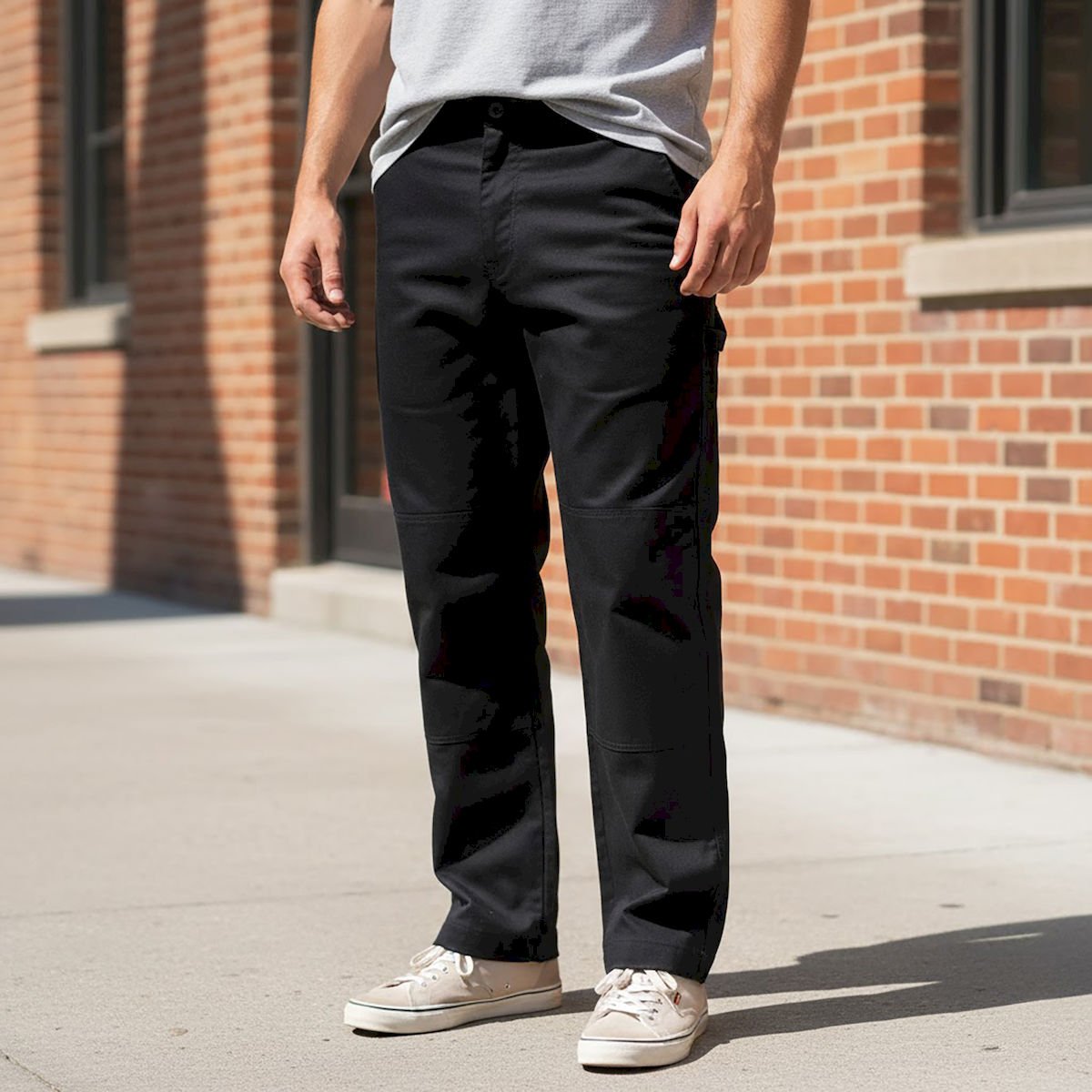 Dickies Double Knee Work Trousers W34 Black 31in Altered Hem – Workwear product photo 1 | RewearableUK