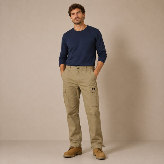 Dickies Eagle Bend Men's Cargo Trousers W32 Khaki Double Knee – Workwear product photo 1 | RewearableUK