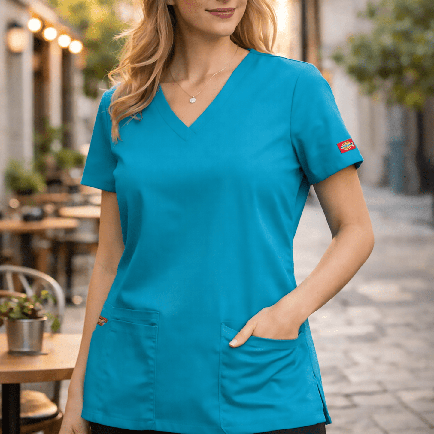 Dickies EDS Signature Scrub Top Teal | Women's Small NWT by Dickies – T-Shirts | RewearableUK