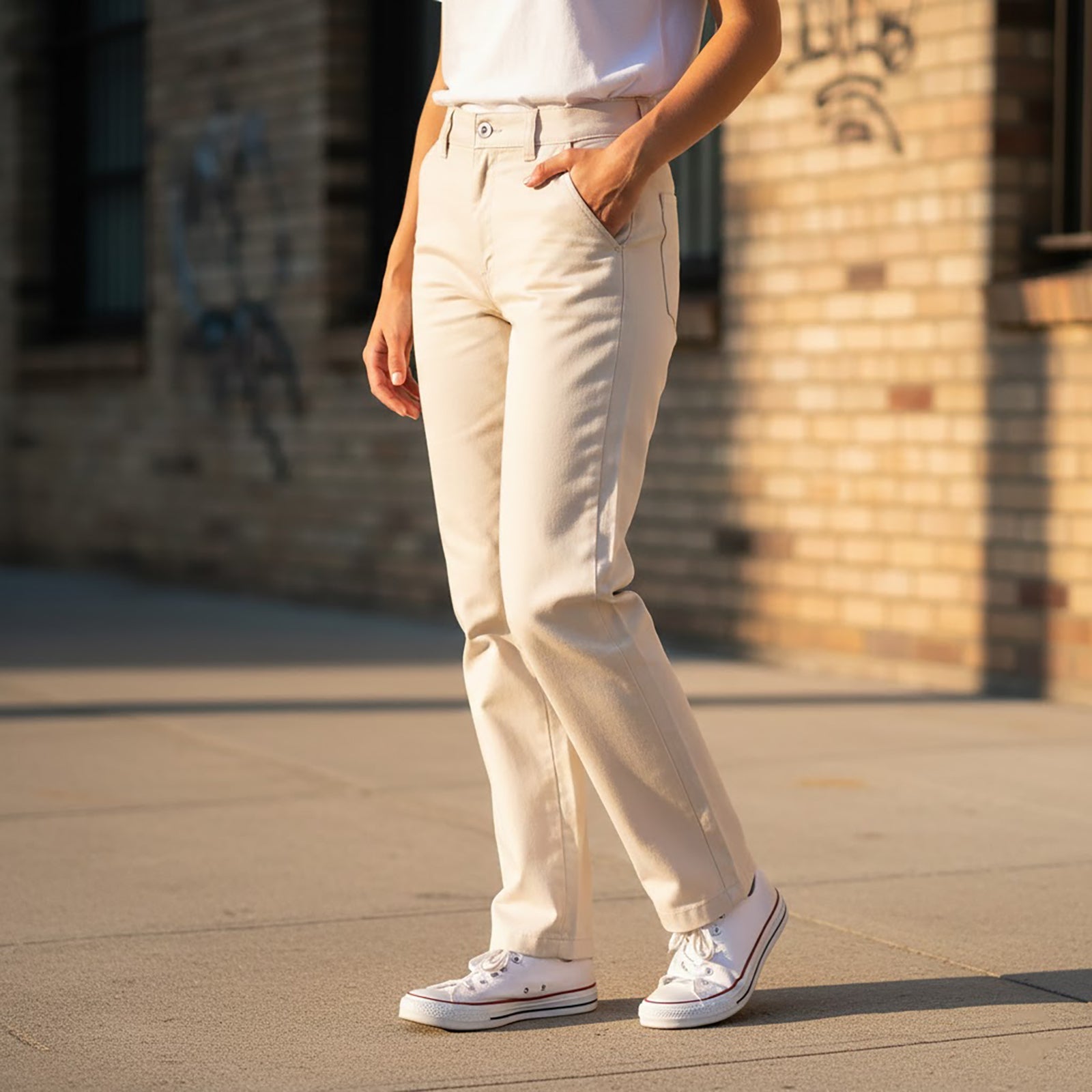 Dickies Elizaville Rec Work Trousers Cream Beige | Women's W31 (New) by Dickies – WORKWEAR | RewearableUK