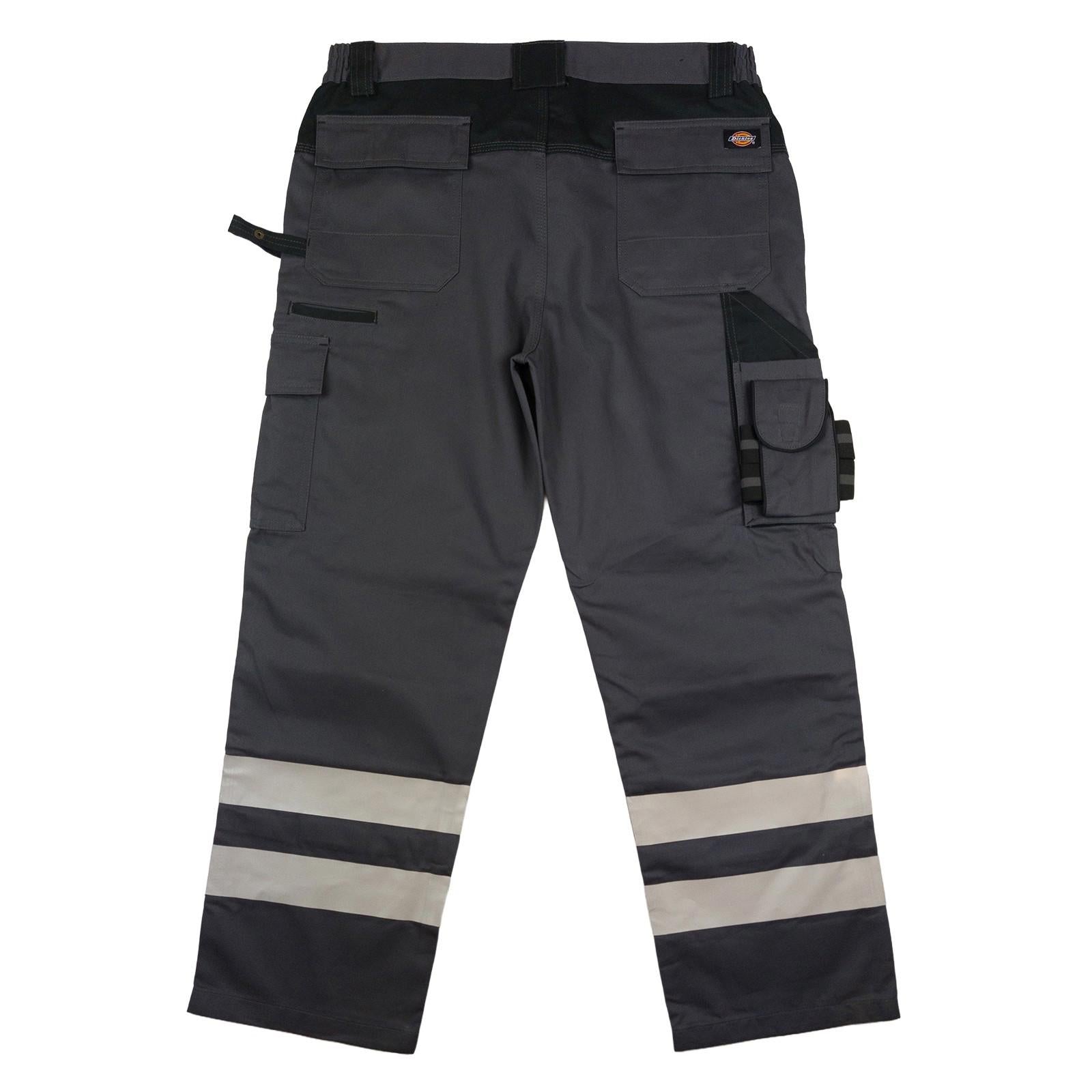 Dickies Hi - Vis Reflective Work Trousers Charcoal Grey 38S Excellent by Dickies – | RewearableUK