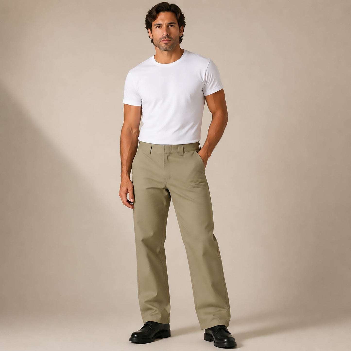 Dickies Khaki Slim Straight Work Pants W28 L30 Mens by Dickies – WORKWEAR | RewearableUK
