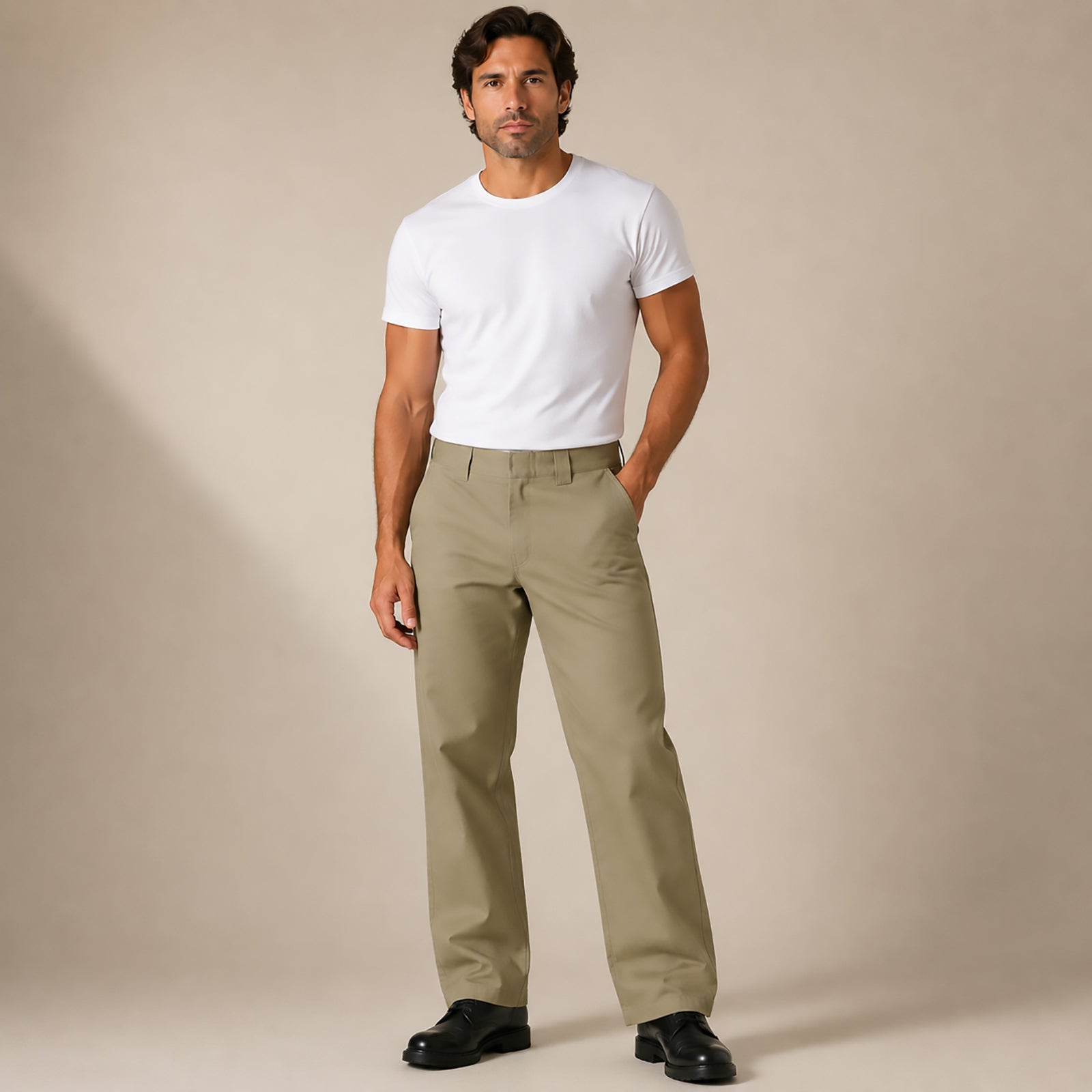 Dickies Khaki Slim Straight Work Pants W28 L30 Mens by Dickies – WORKWEAR | RewearableUK