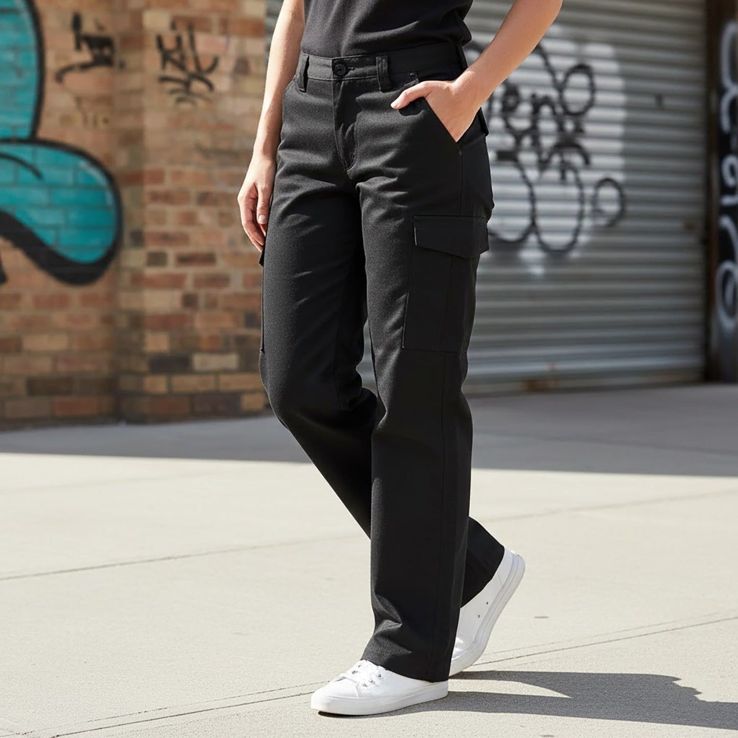 Dickies Ladies Redhawk Combat Trousers Black | UK 16 by Dickies – | RewearableUK