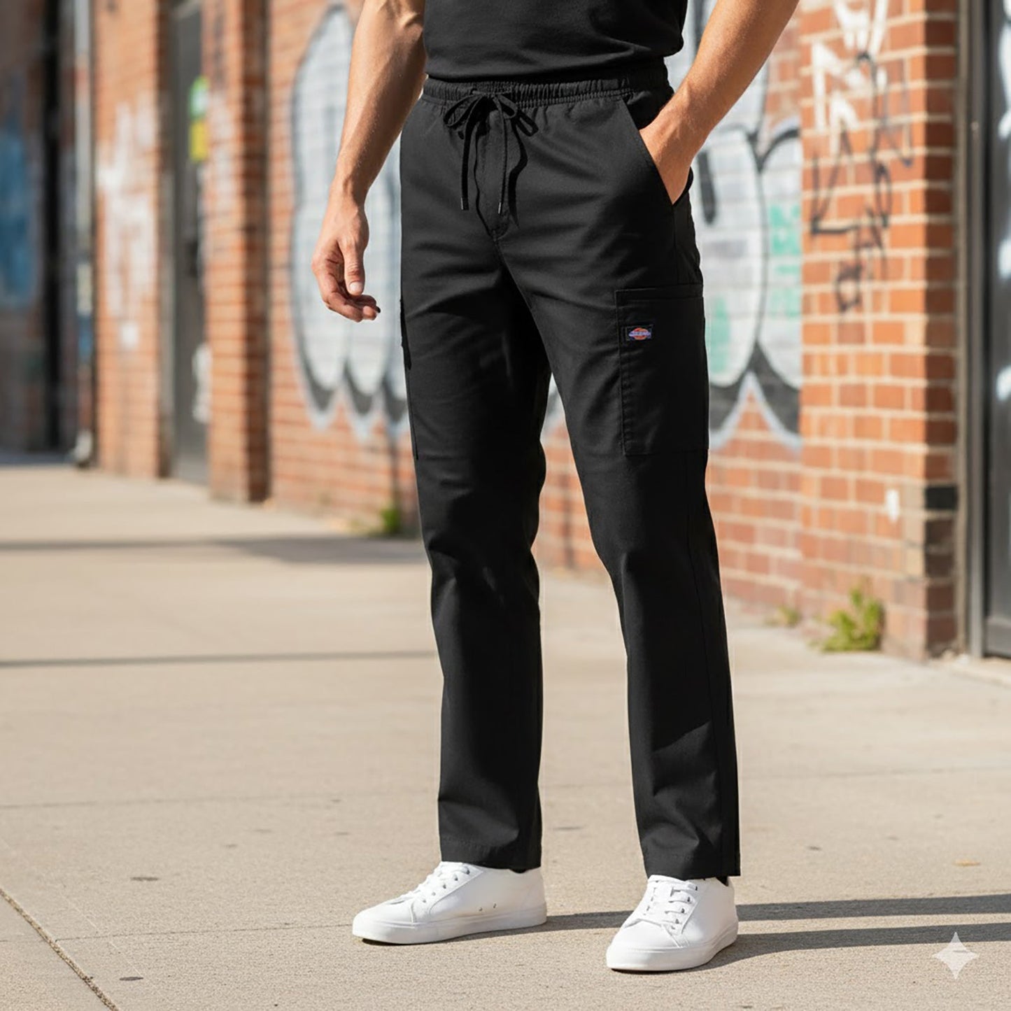 Dickies Medical Scrub Trousers Black Cargo | Size Large by Dickies – | RewearableUK