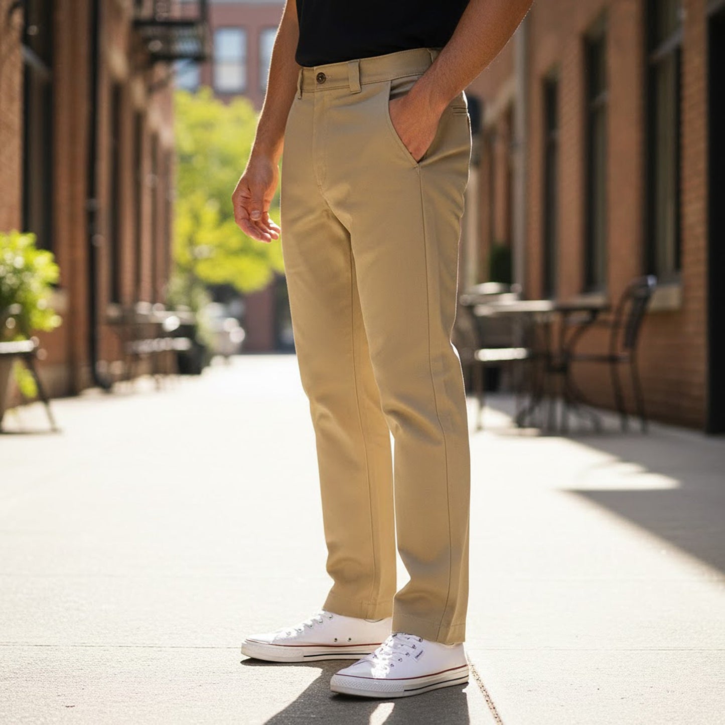 Dickies Men's Chino Trousers in Beige | W28 by Dickies – workear | RewearableUK