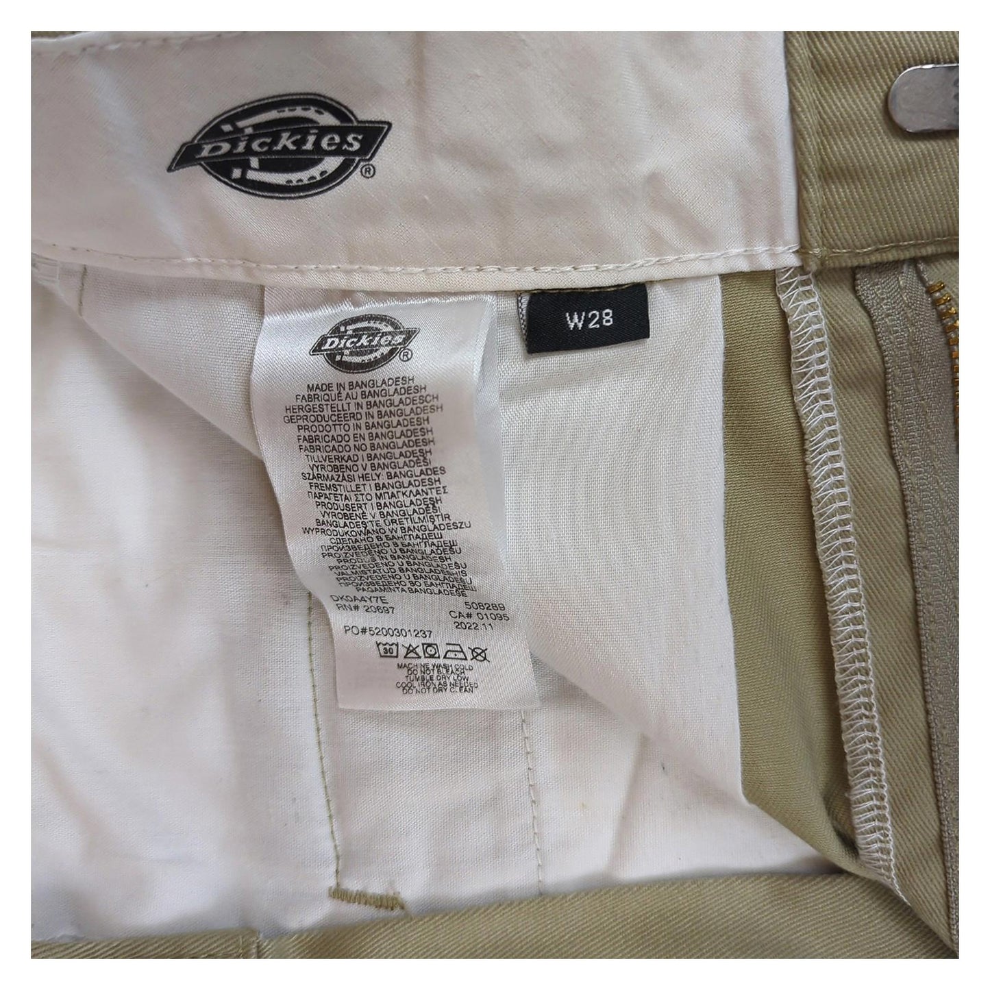 Dickies Dickies Mens Chino Trousers W28 Beige Regular Fit Casual Workwear Pants workear RewearableUK
