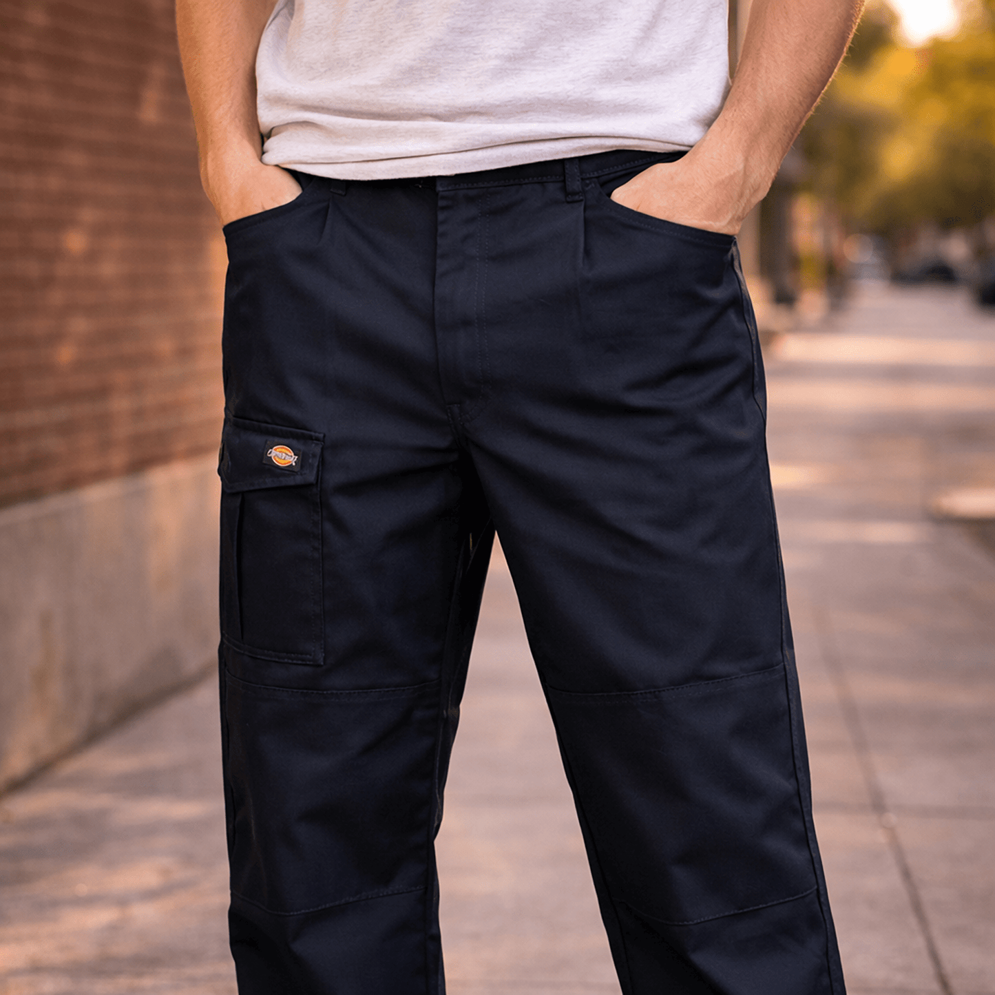 dickies mens navy blue cargo knee pad pockets work trousers pants size 36 r by Dickies – WORKWEAR | RewearableUK