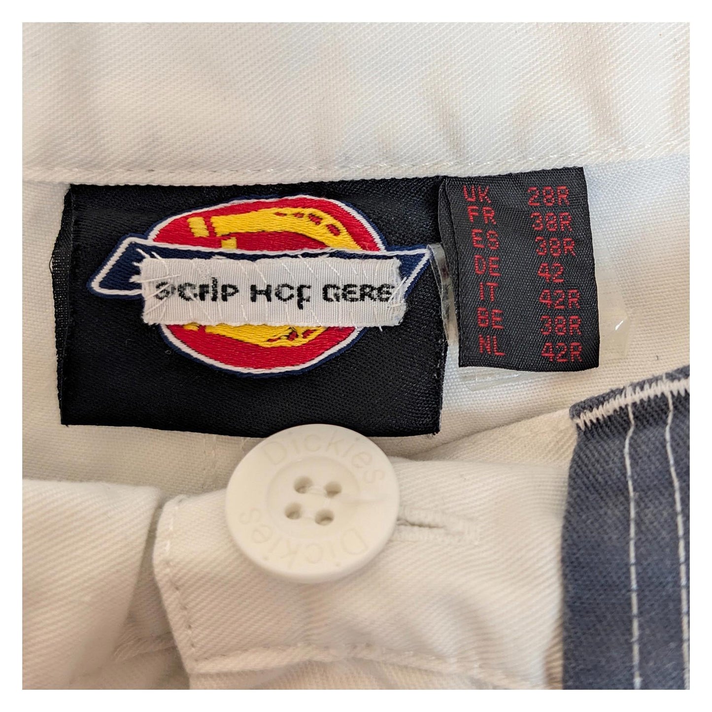 dickies mens size 28 r cream grey contrast cargo work trousers pants by Dickies – | RewearableUK