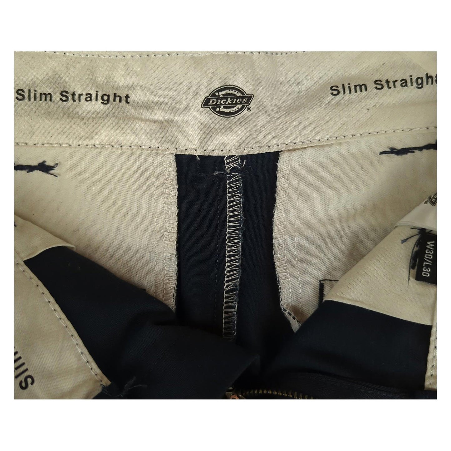 Dickies Dickies navy slim straight trousers W30 L30 cotton blend workear RewearableUK