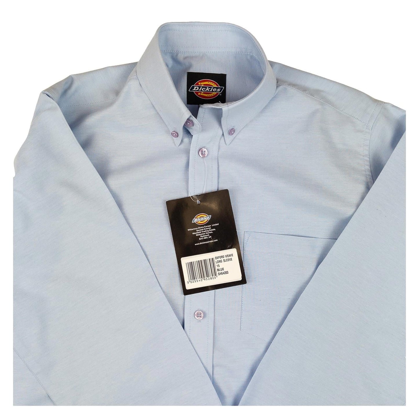 Dickies Oxford Shirt 15 M Medium Light Blue Long Sleeve Button Down Workwear NWT by Dickies – | RewearableUK