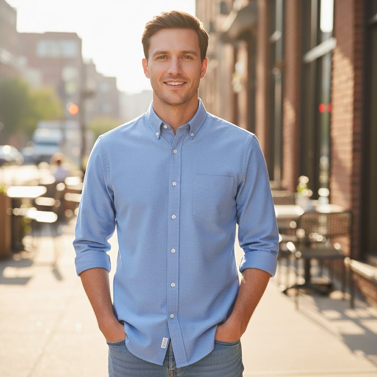 Dickies Oxford Shirt Blue Long Sleeve Size 15 BNWT by Dickies – shirt | RewearableUK