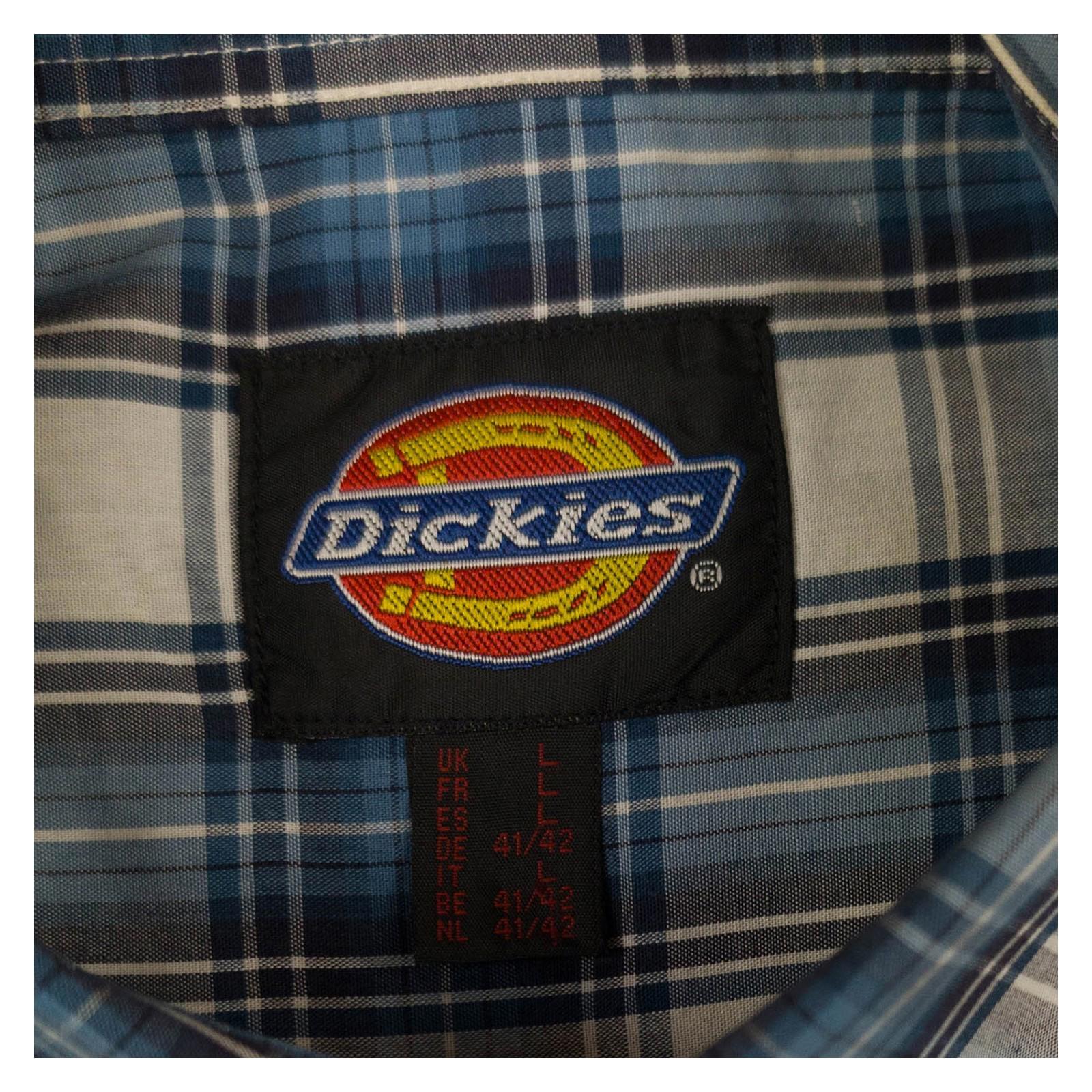 Dickies Dickies Plaid Short Sleeve Casual Shirt Men Large – Blue Check Button Down Men' shirt RewearableUK