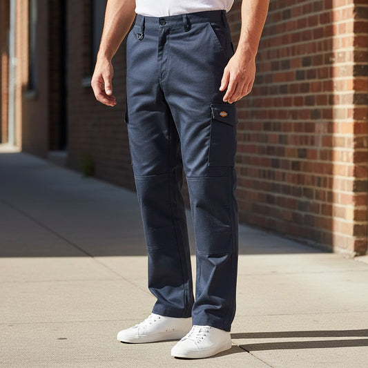Dickies Pleated Cargo Trousers Navy | Men's W36 Regular by Dickies – WORKWEAR | RewearableUK