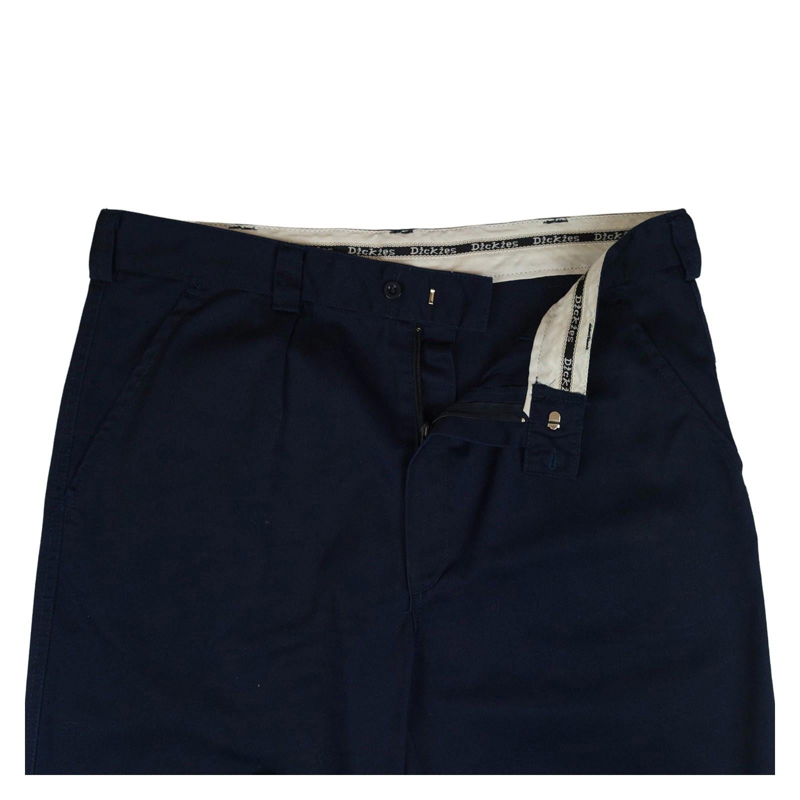 Dickies Dickies Pleated Front Work Pants Chinos Men 40 R – Navy Blue Trousers workear RewearableUK