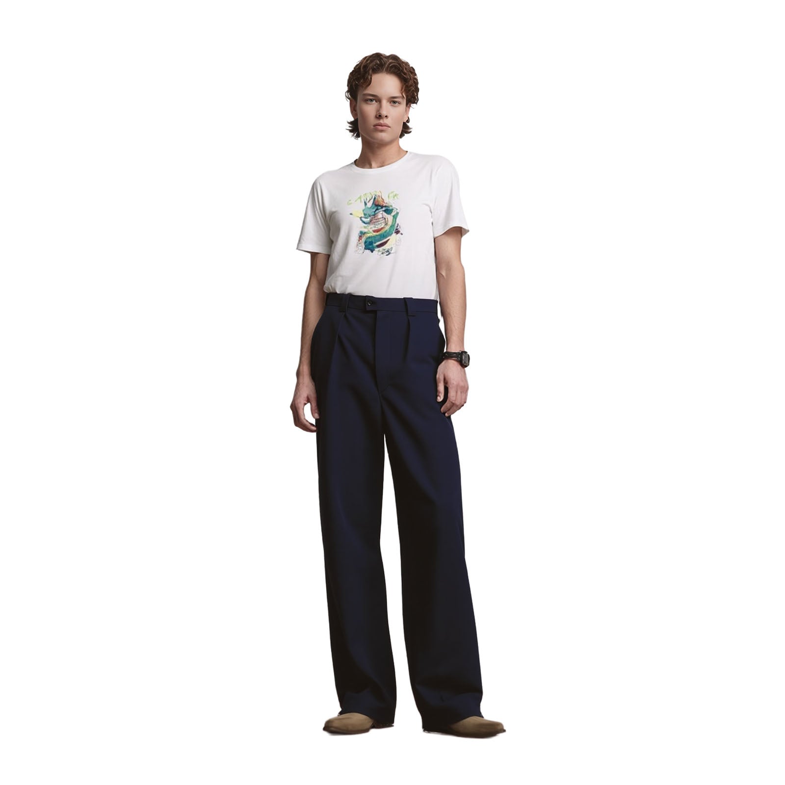 Dickies Dickies Pleated Front Work Pants Chinos Men 40 R – Navy Blue Trousers workear RewearableUK