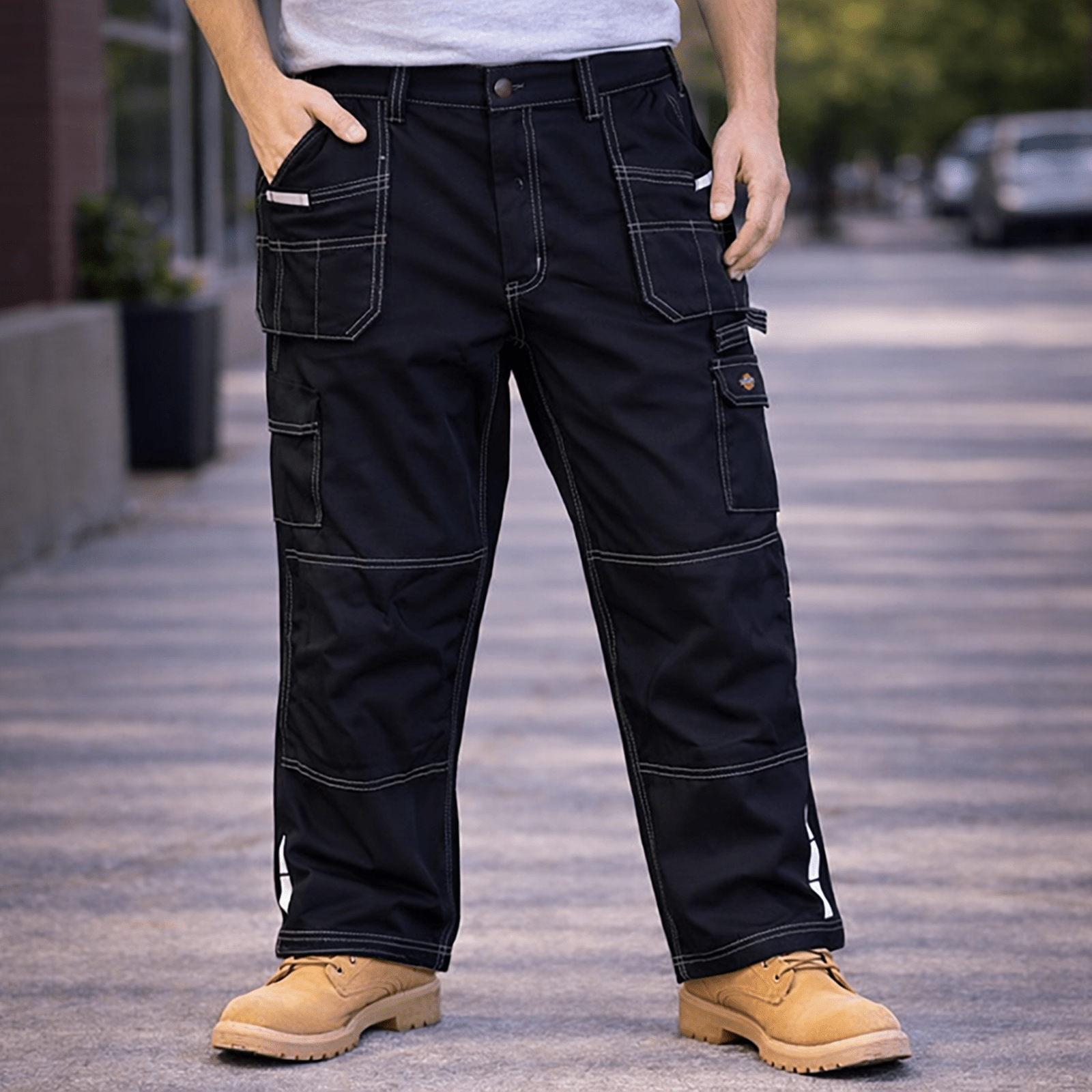 Dickies Pro Reinforced Knee Work Trousers Black | Men's W42 R by Dickies – workear | RewearableUK