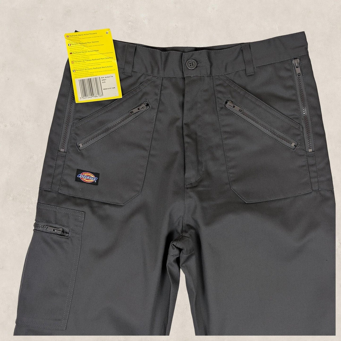dickies redhawk action regular fit mens grey utility work trousers size 32 r by Dickies – | RewearableUK