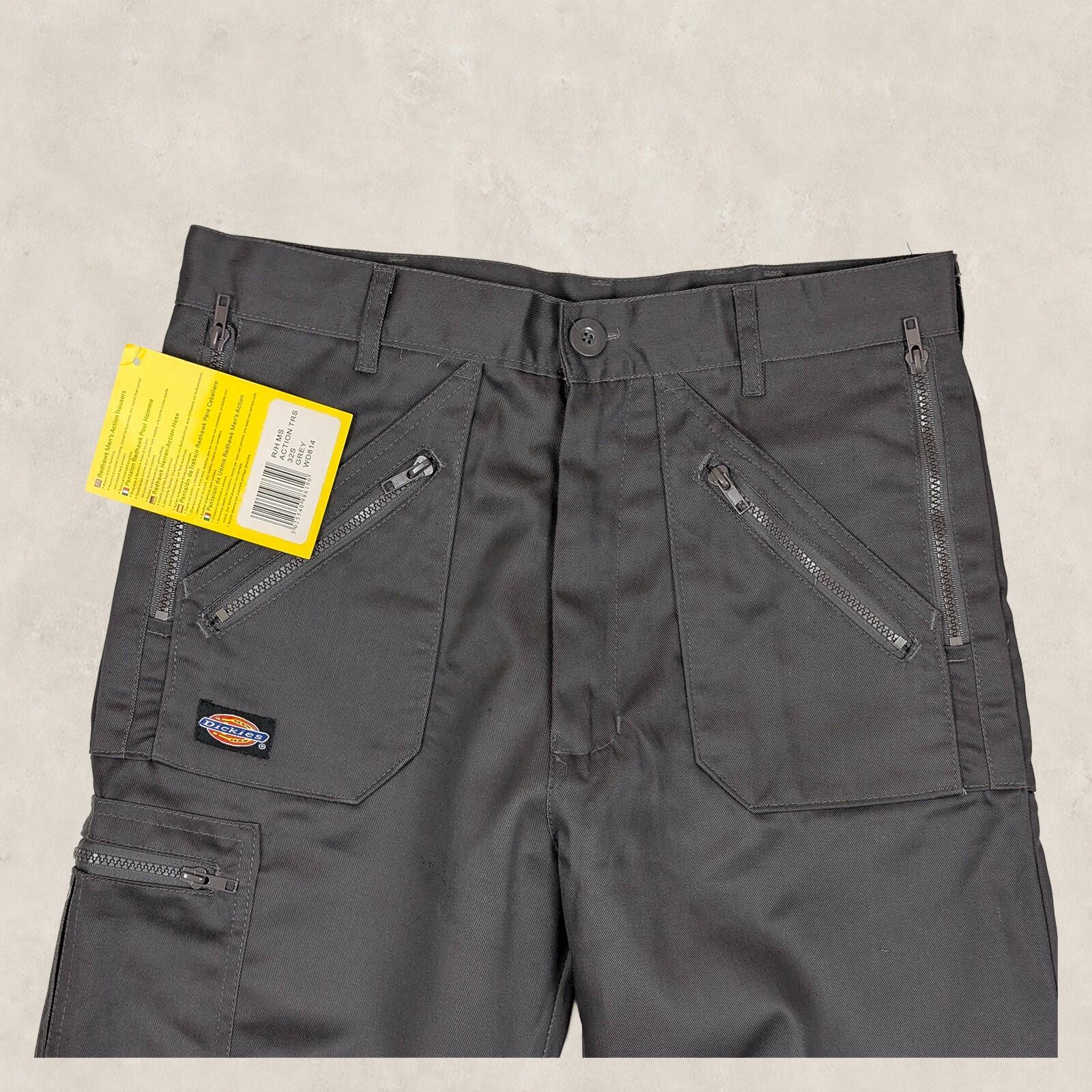 dickies redhawk action work trousers mens grey size 32 s cargo utility pants by Dickies – | RewearableUK