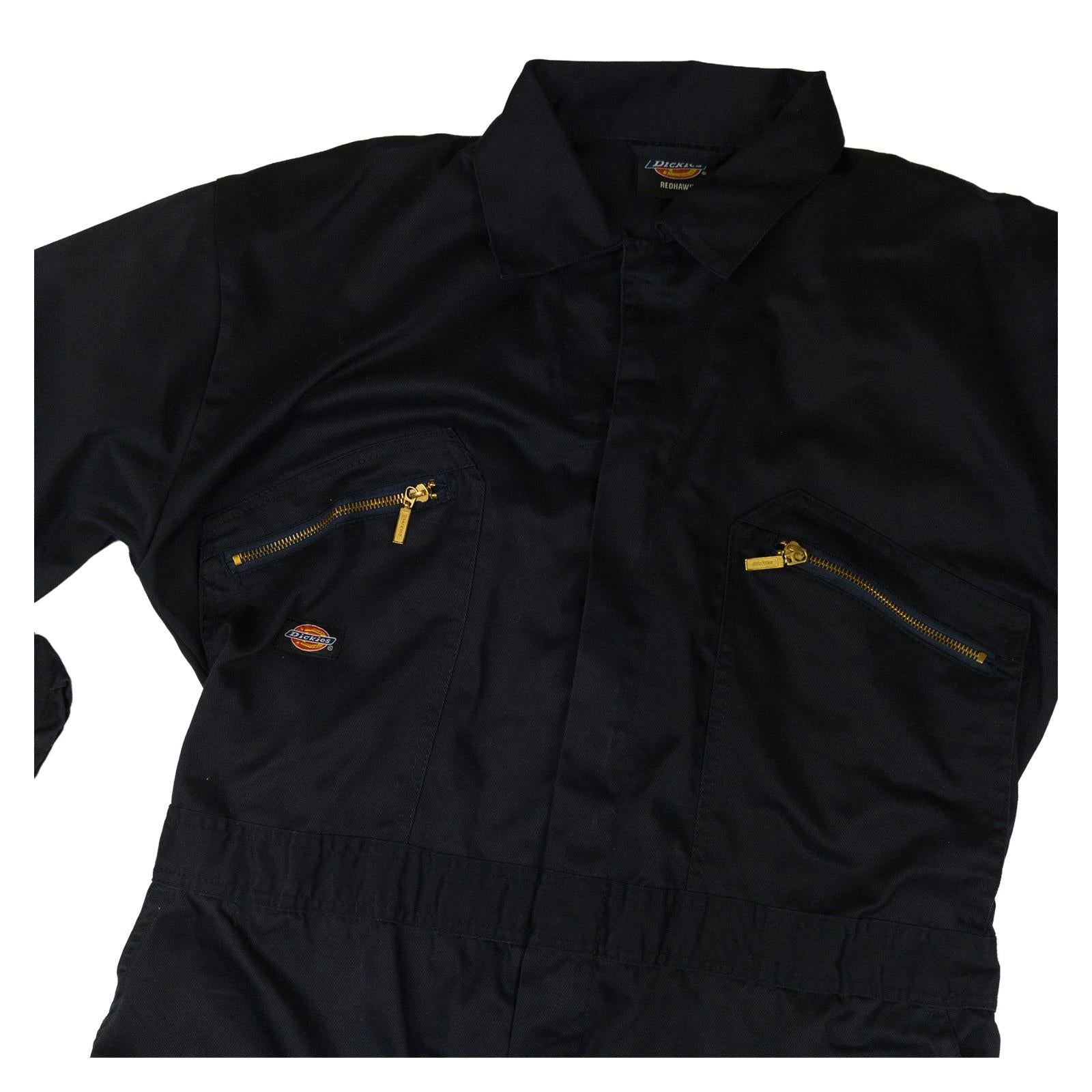 Dickies Redhawk Boilersuit Coverall Black Zip Front Workwear | Men's UK 38 R by Dickies – | RewearableUK