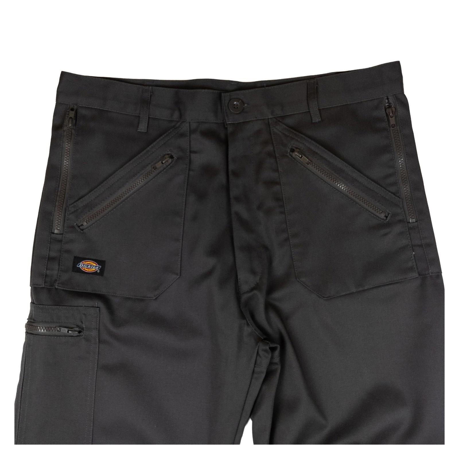 Dickies Redhawk Trousers 36 R Grey Workwear Cargo Zip Pocket Pants by Dickies – | RewearableUK