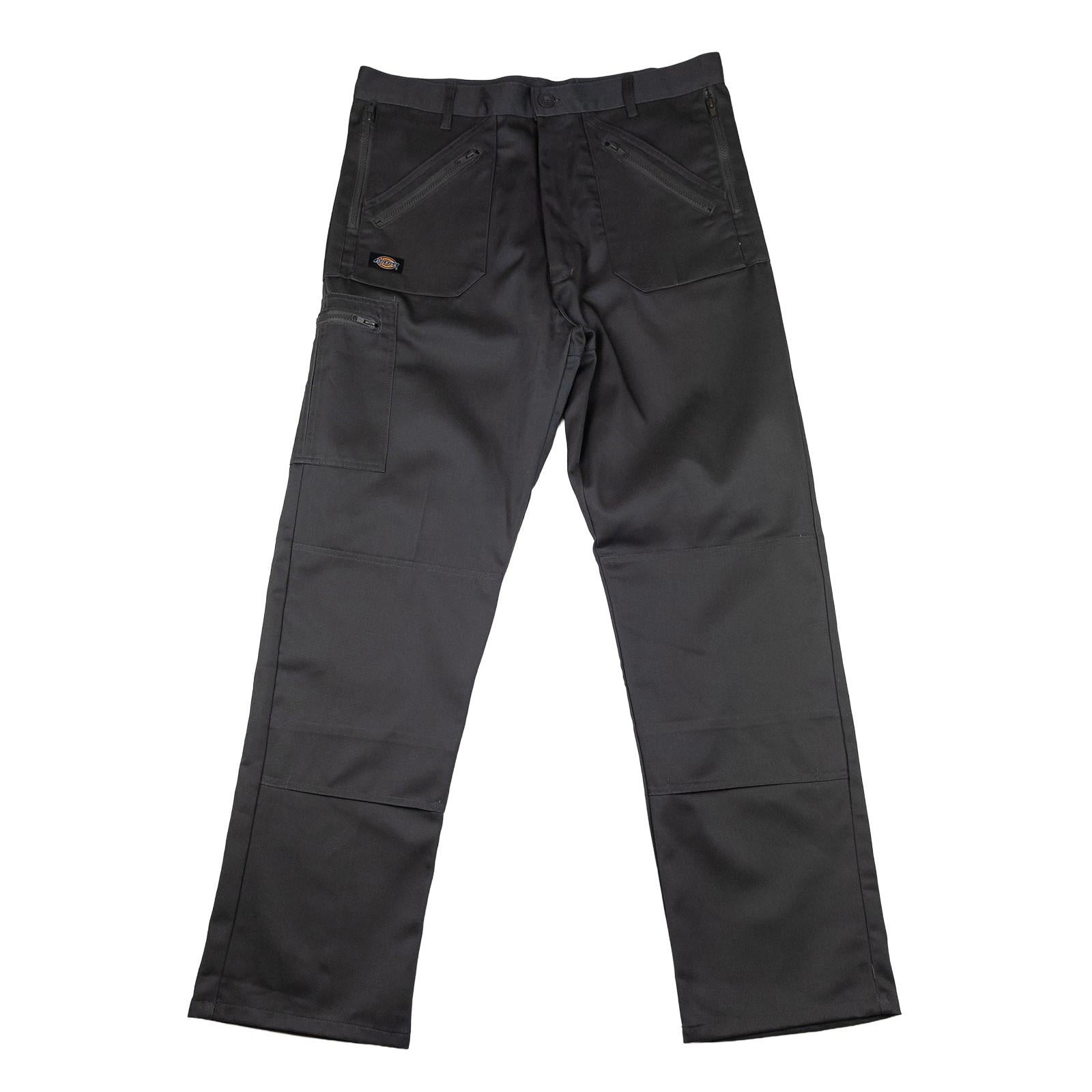 Dickies Redhawk Trousers 36 R Grey Workwear Cargo Zip Pocket Pants by Dickies – | RewearableUK