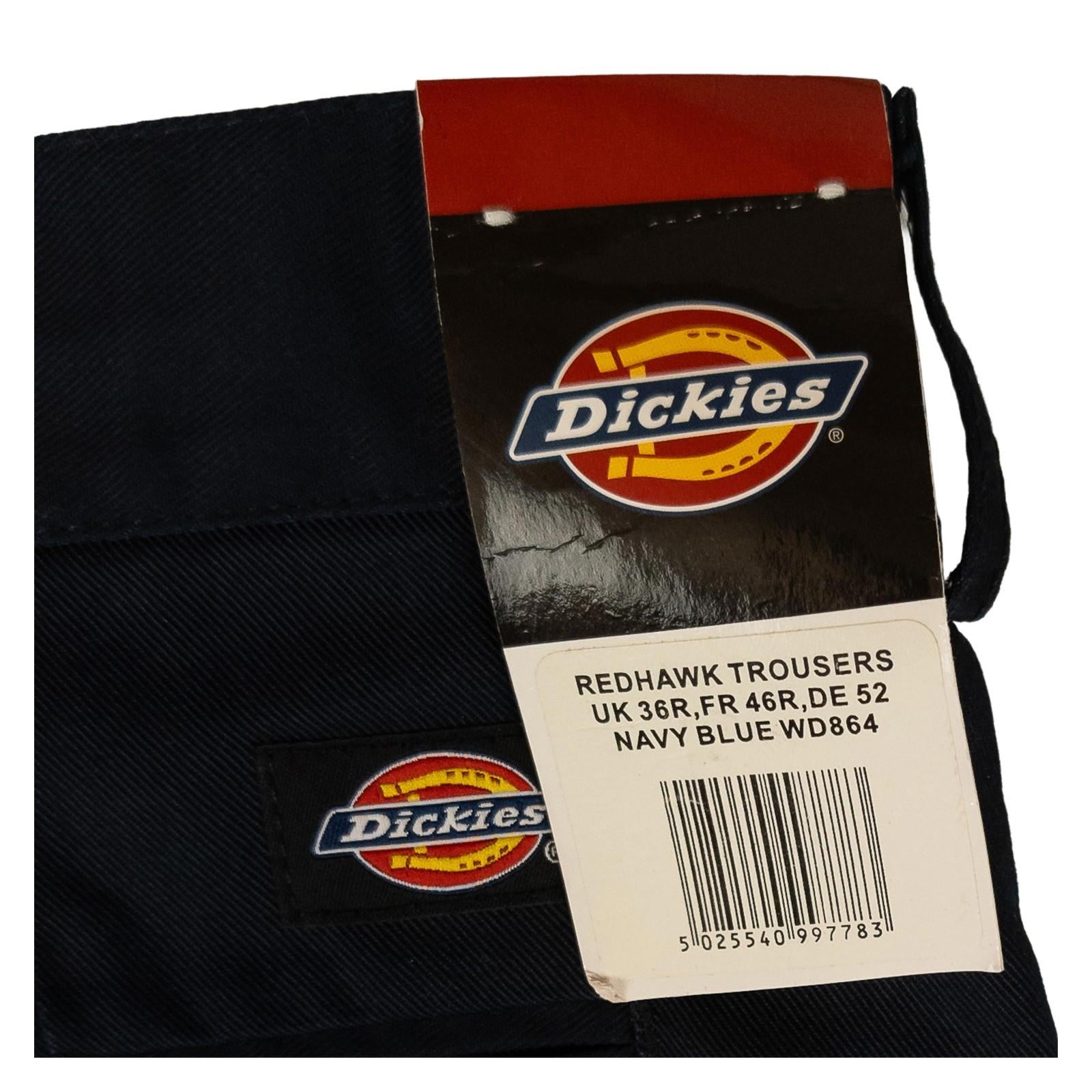 Dickies Redhawk Trousers Navy Blue Size 36R WD864 Work Pants Sewn Crease Smart N by Dickies – | RewearableUK