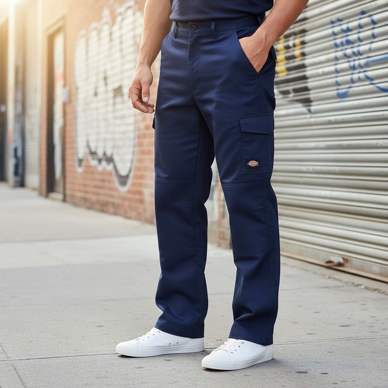 Dickies Redhawk Work Trousers Navy Knee Pads | Men's W30 R by Dickies – | RewearableUK