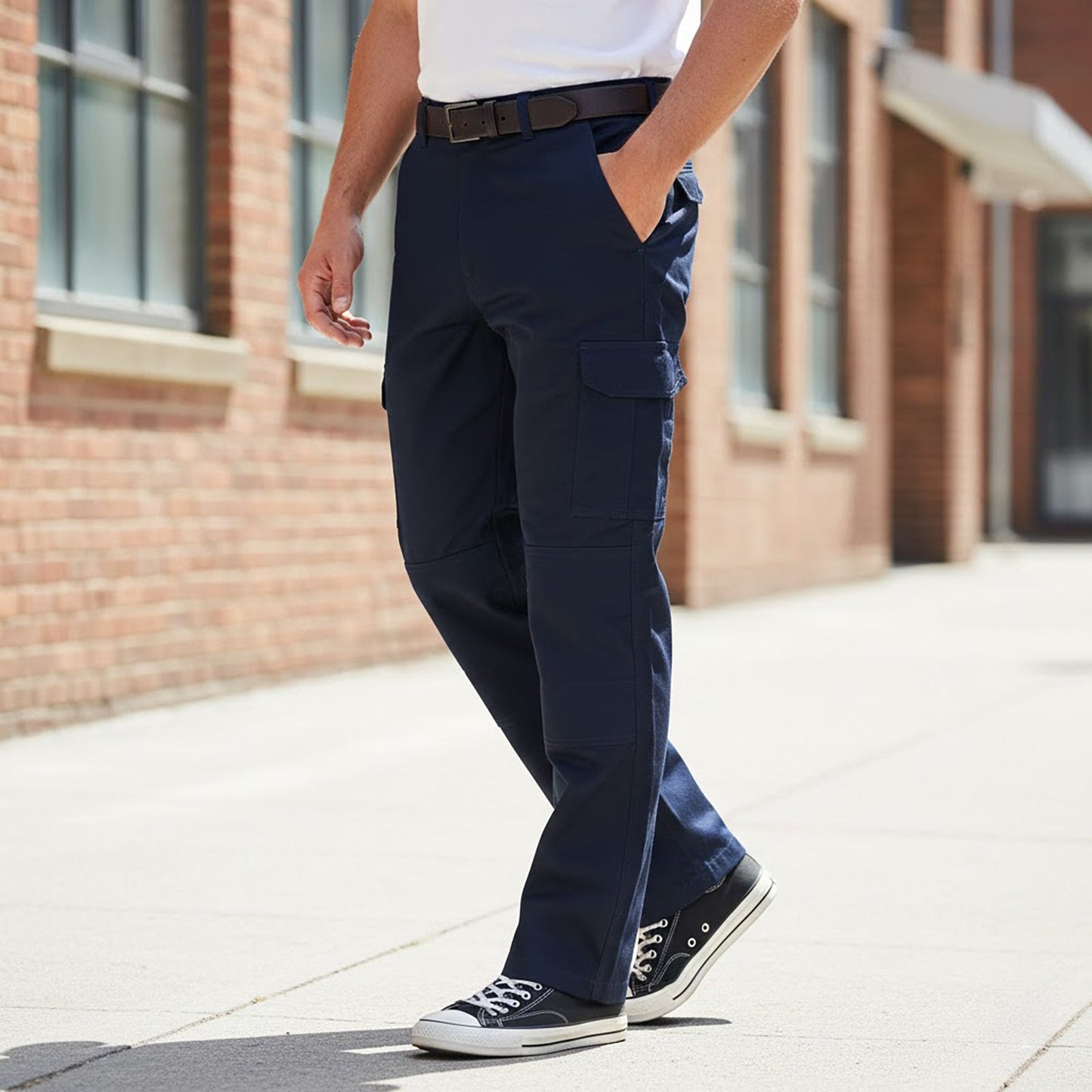 Dickies Reinforced Knee Cargo Work Trousers Navy | Men's 36 R by Dickies – workear | RewearableUK