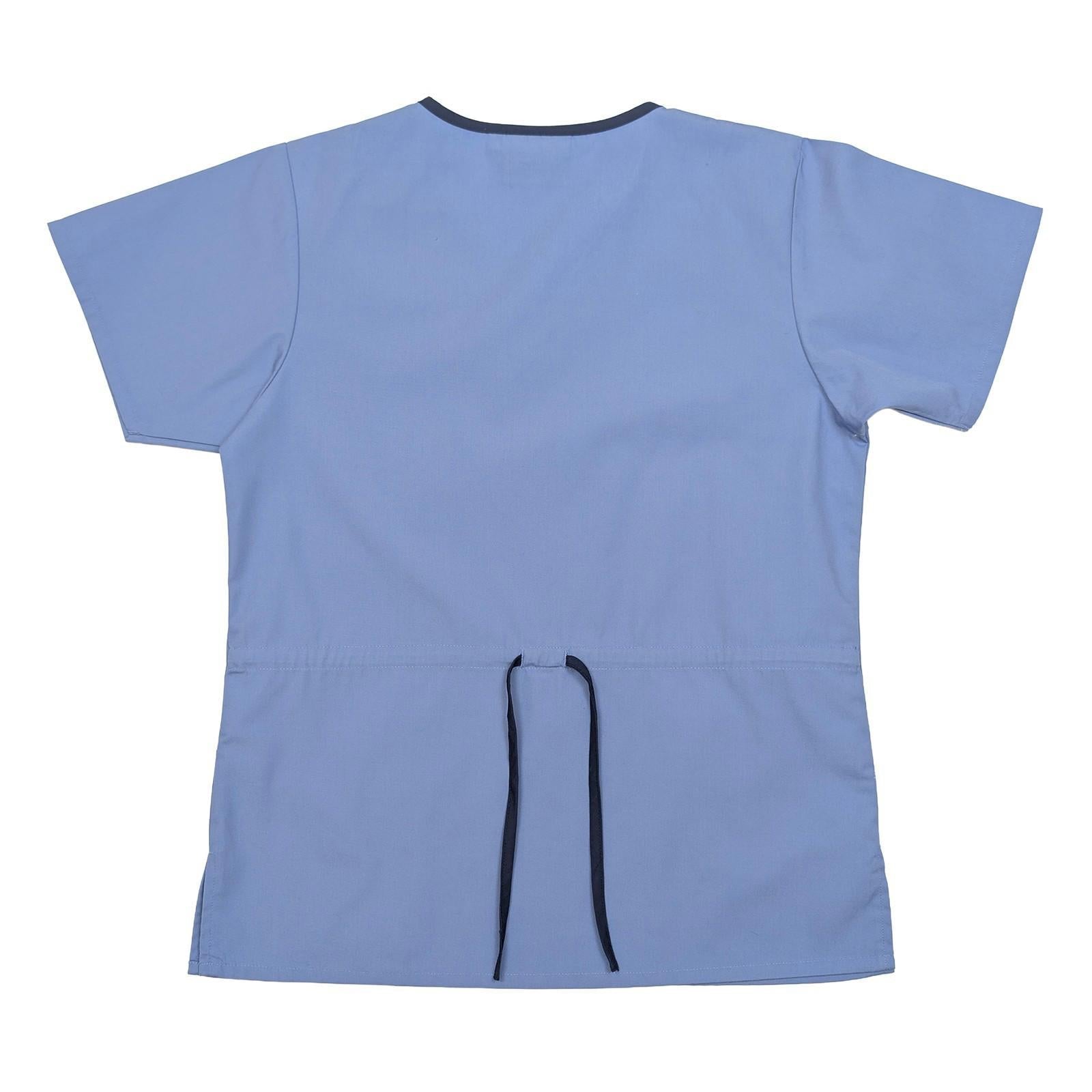 Dickies Scrub Top Women's XS Light Blue Mock Wrap Tunic Nurse Uniform Workwear by Dickies – | RewearableUK