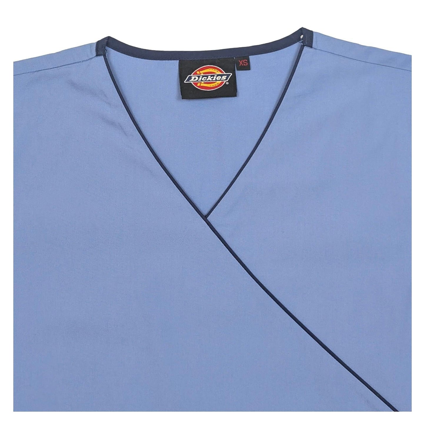 Dickies Scrub Top Women's XS Light Blue Mock Wrap Tunic Nurse Uniform Workwear by Dickies – | RewearableUK