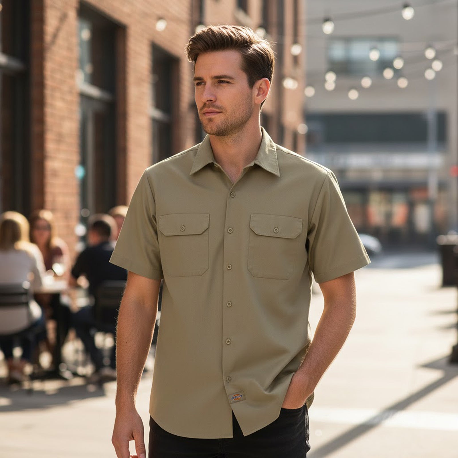 Dickies Short Sleeve Work Shirt Khaki | Men's XL by Dickies – WORKWEAR | RewearableUK