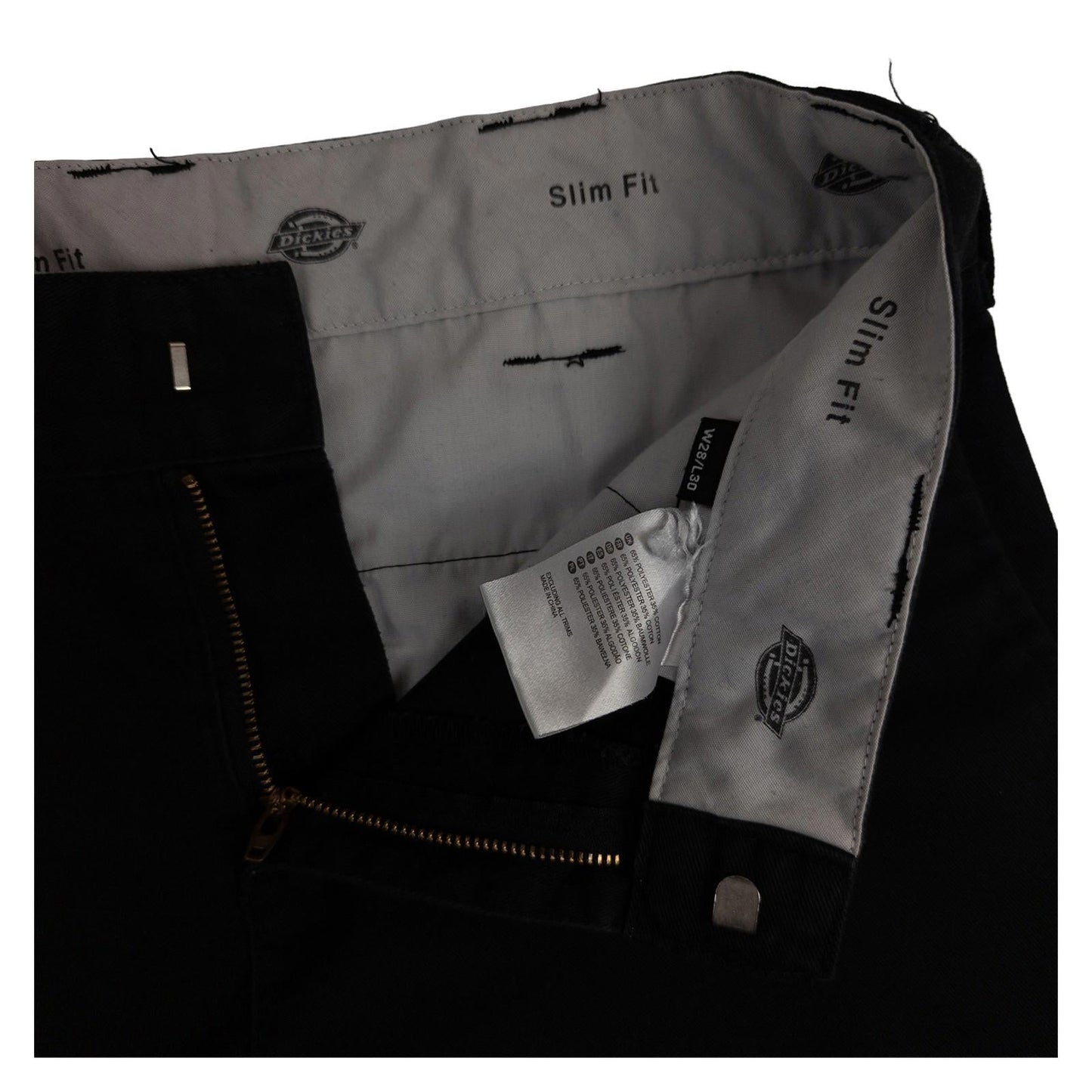 Dickies Dickies Slim Fit Trousers Chinos Black W28 L30 Workwear Skater Style workear RewearableUK