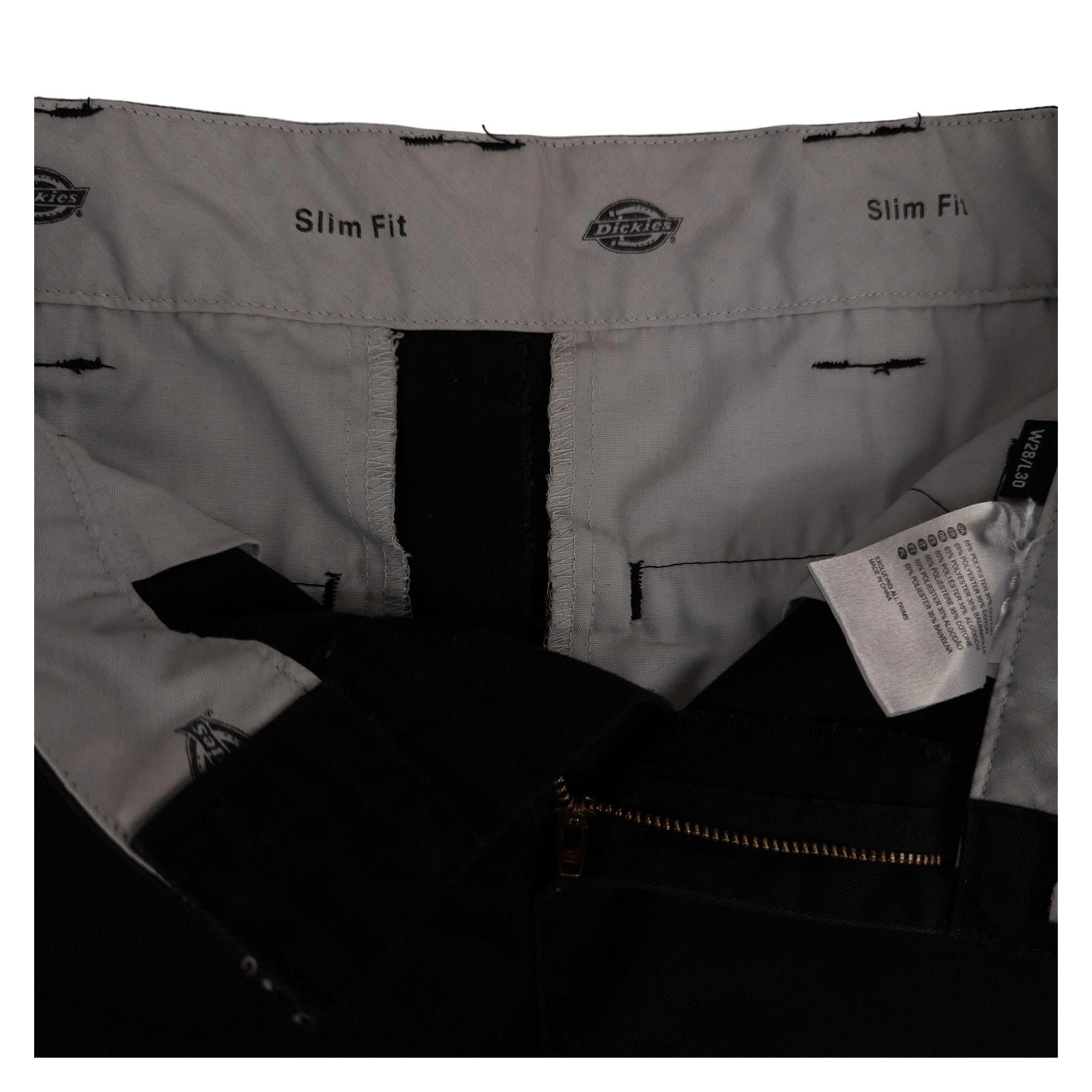 Dickies Dickies Slim Fit Trousers Chinos Black W28 L30 Workwear Skater Style workear RewearableUK