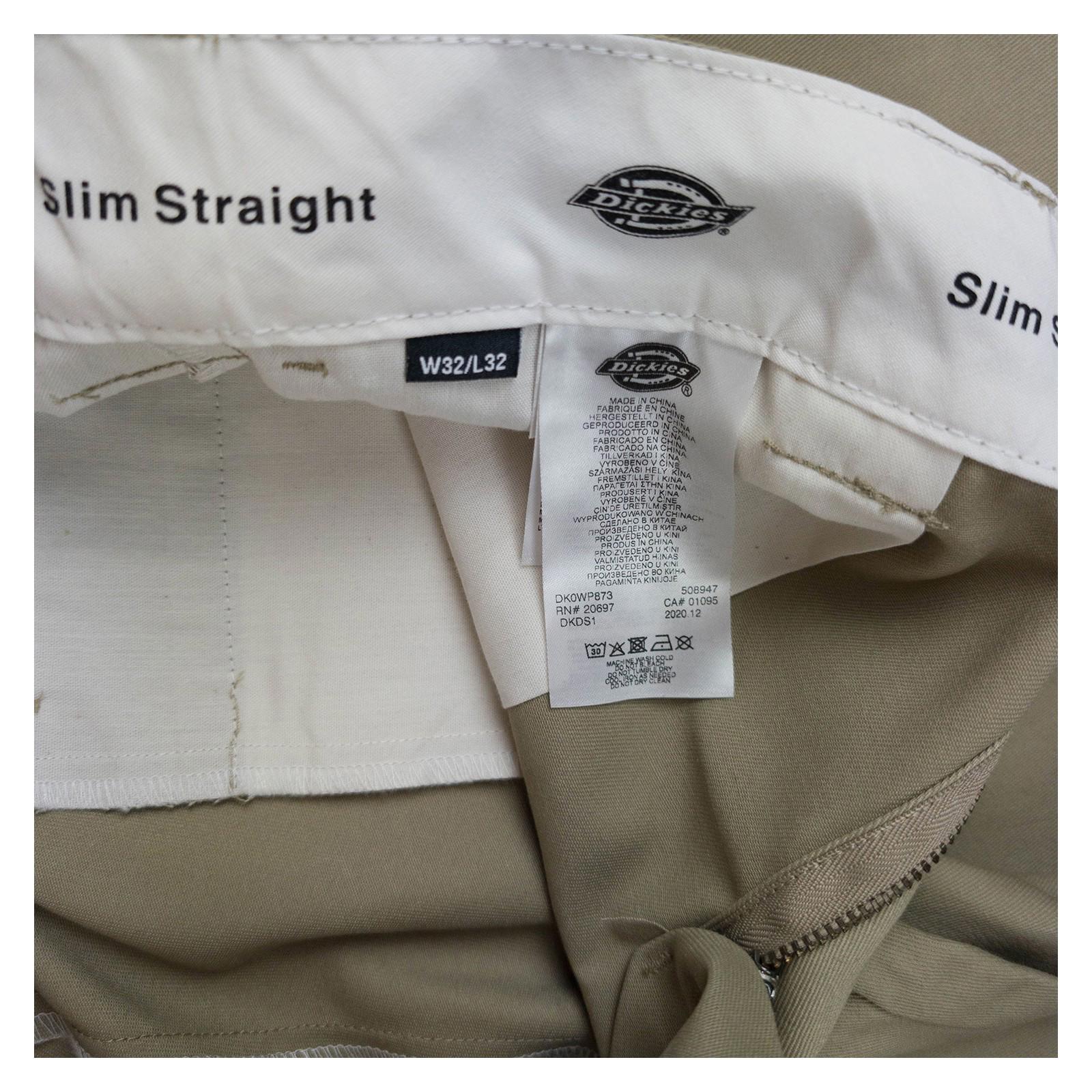 Dickies Dickies Slim Straight Work Trousers Khaki W32 L32 – Cotton Blend workear RewearableUK