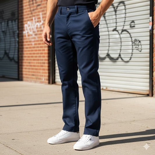 Dickies Slim Straight Work Trousers Navy | Men's W33 L32 by Dickies – | RewearableUK