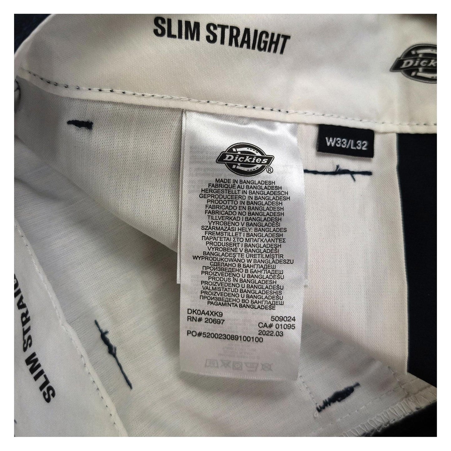 Dickies Slim Straight Work Trousers W33 L32 Dark Navy Blue Chino Skater Pants by Dickies – | RewearableUK