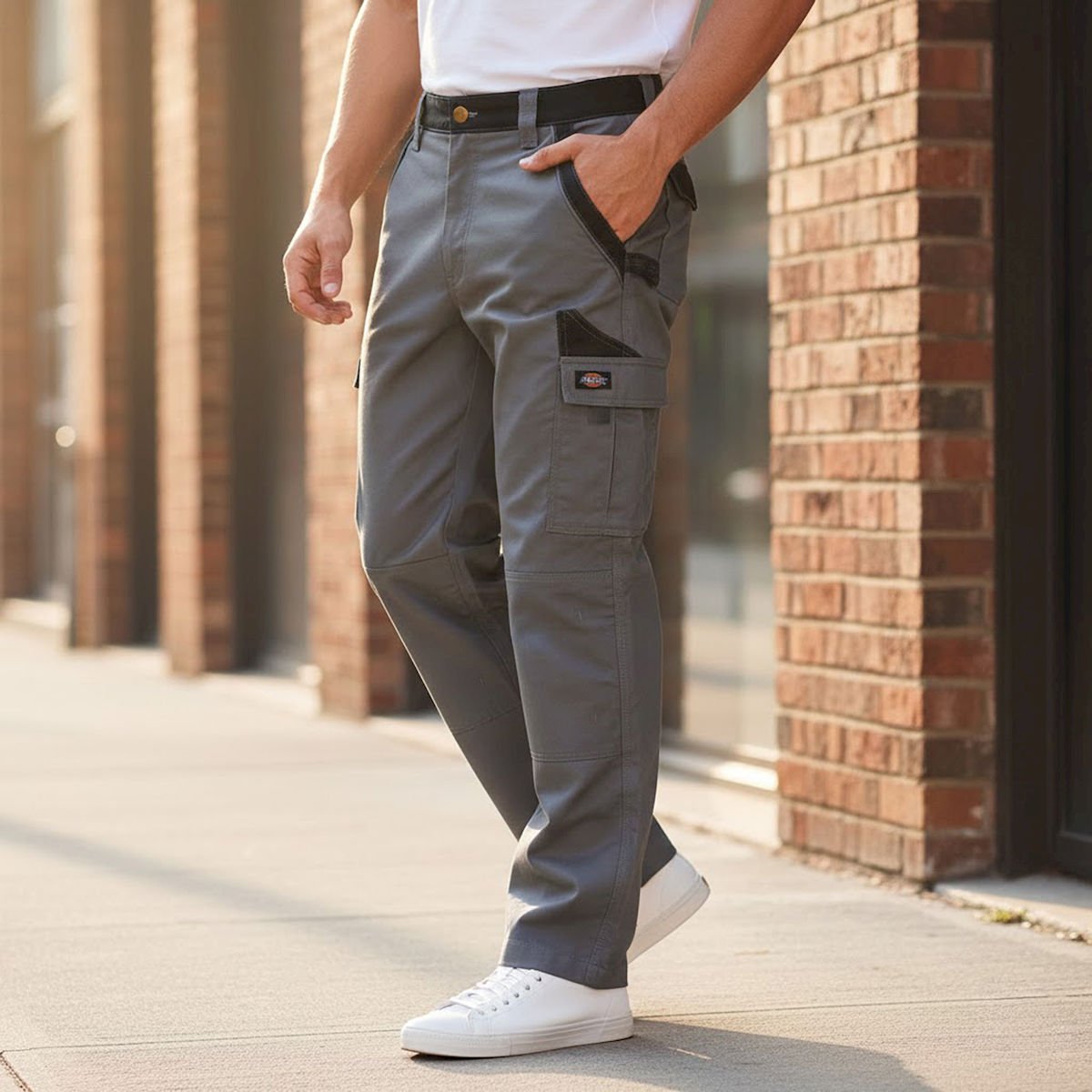Dickies Two Tone Cargo Work Trousers W36T Grey Black 30in Leg – Workwear product photo 1 | RewearableUK