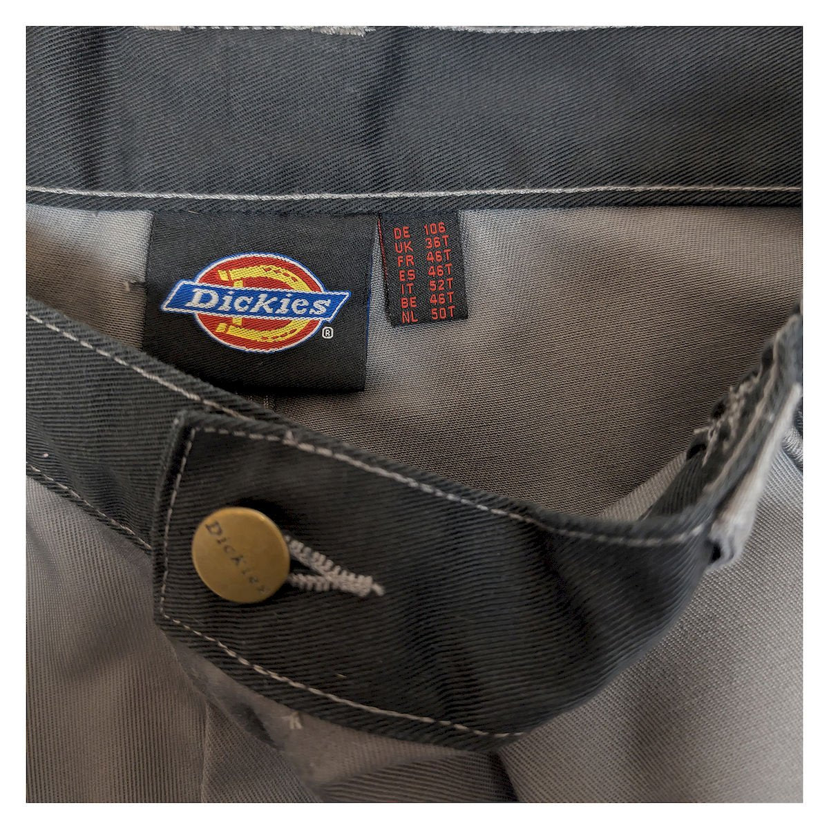 Dickies Two Tone Cargo Work Trousers W36T Grey Black 30in Leg – Workwear product photo 6 | RewearableUK