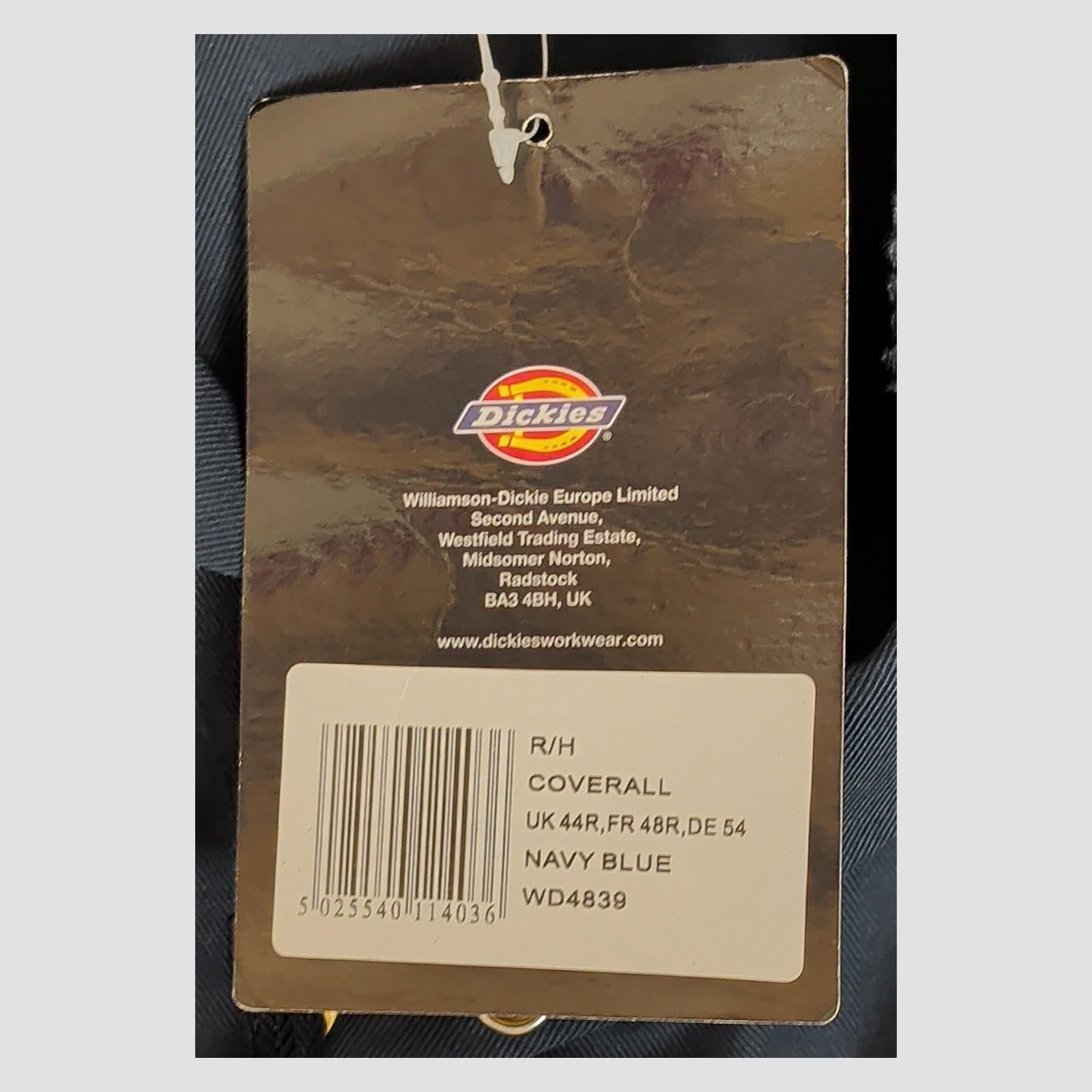 Dickies WD4839 Navy Blue Mens Coverall Boiler Suit Workwear Size 44 R BNWT by Dickies – | RewearableUK