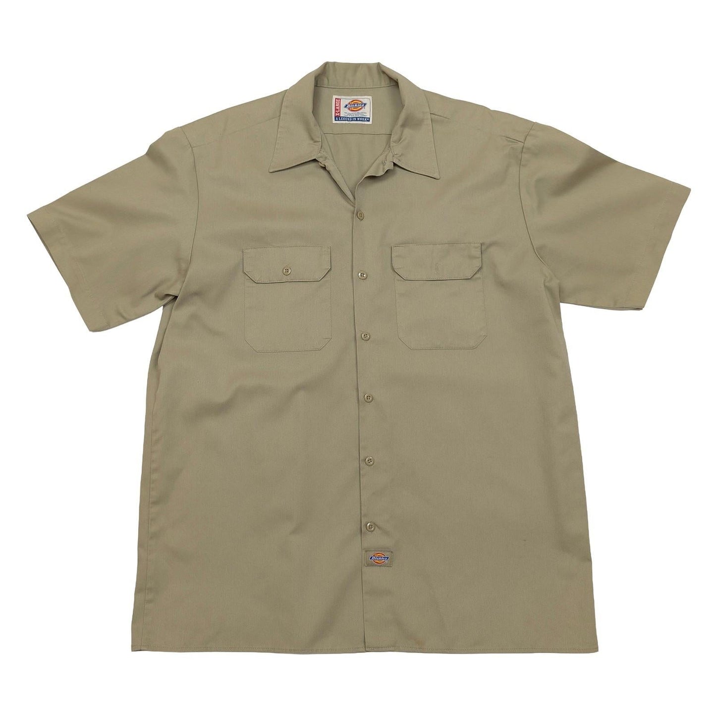 Dickies Work Shirt XL Khaki Beige Short Sleeve Button Up Mens Utility Pockets To by Dickies – | RewearableUK