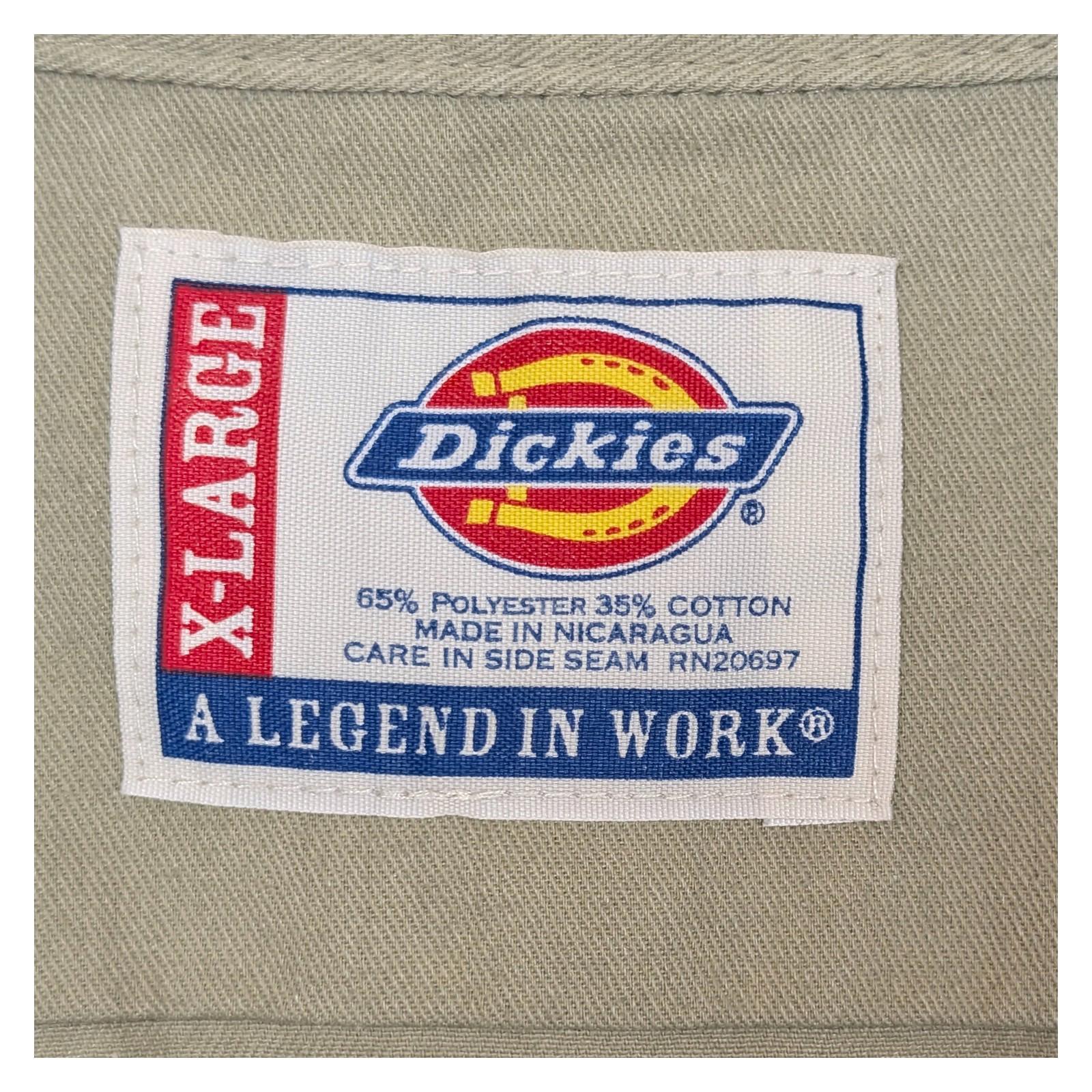Dickies Work Shirt XL Khaki Beige Short Sleeve Button Up Mens Utility Pockets To by Dickies – | RewearableUK