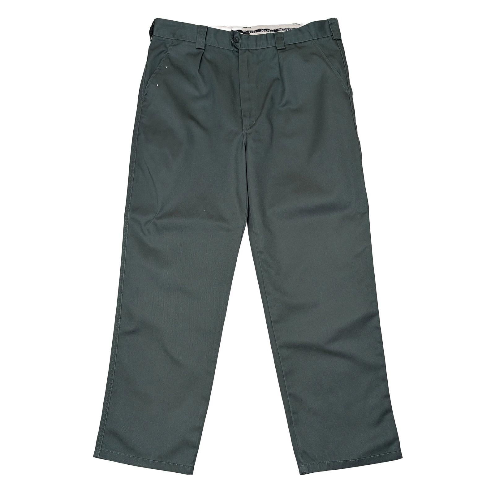 Dickies Work Trousers W40 Regular Olive Green Pleated Chino Pants Mens Uniform by Dickies – | RewearableUK