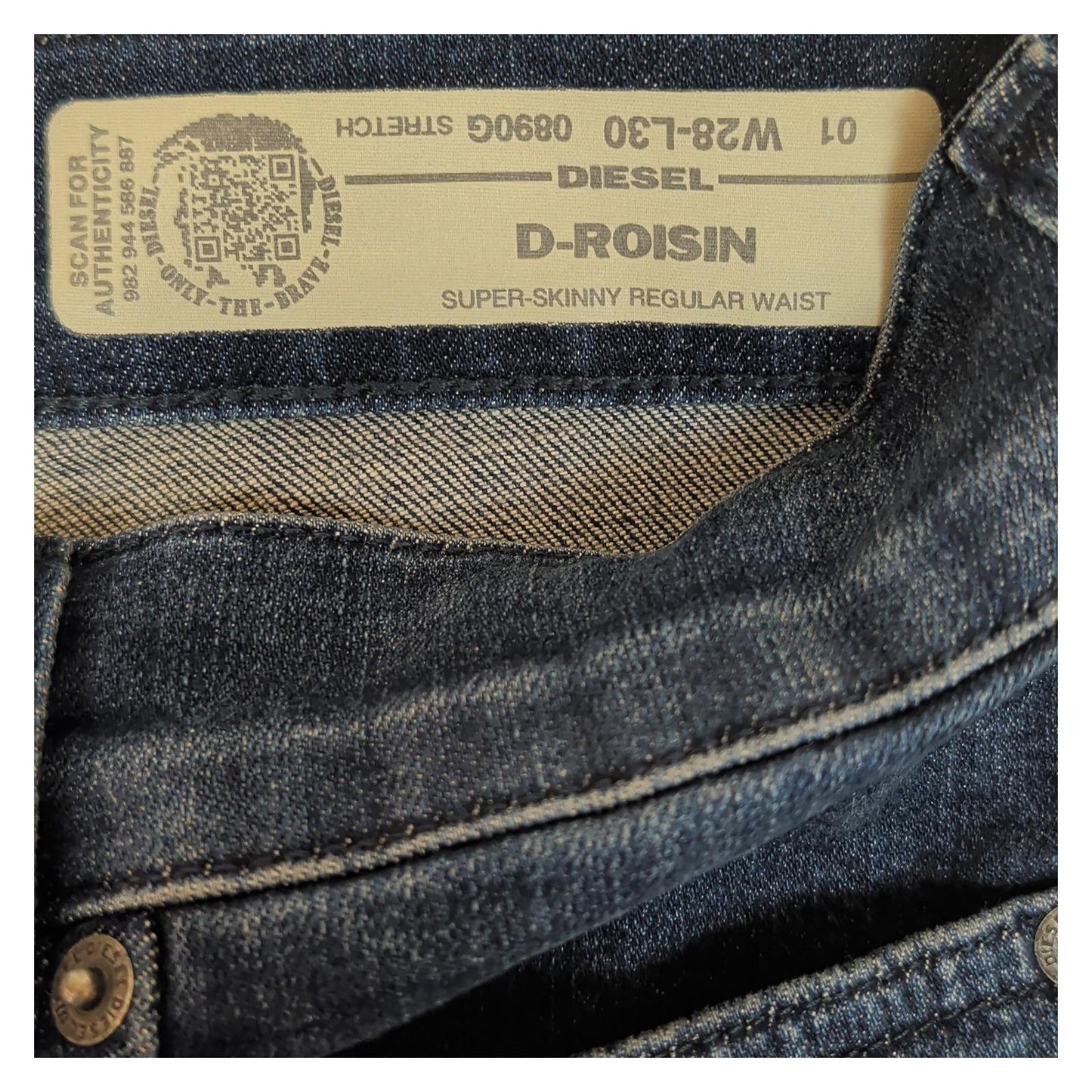Diesel D - Roisin Ladies Super Skinny Jeans W28 L30 Dark Blue Stretch 0890G by DIESEL – | RewearableUK