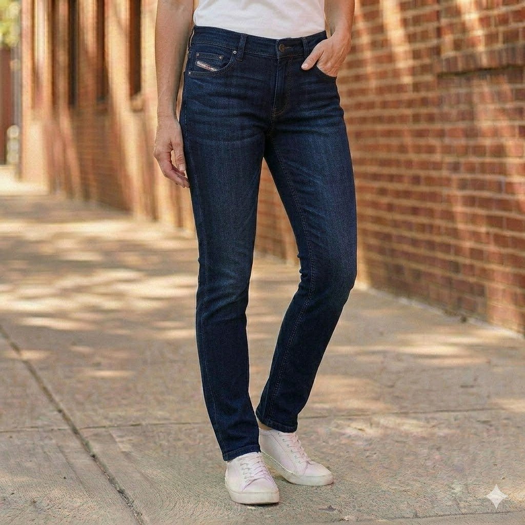 diesel d roisin womens 0890g dark blue stretch super skinny jeans size w28 l30 by DIESEL – JEANS | RewearableUK