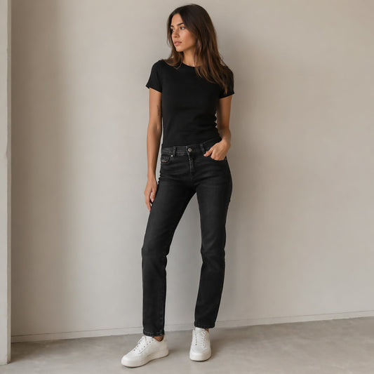 Diesel D - Sandy Black Straight Slim Jeans W24 L30 Womens Stretch by DIESEL – JEANS | RewearableUK