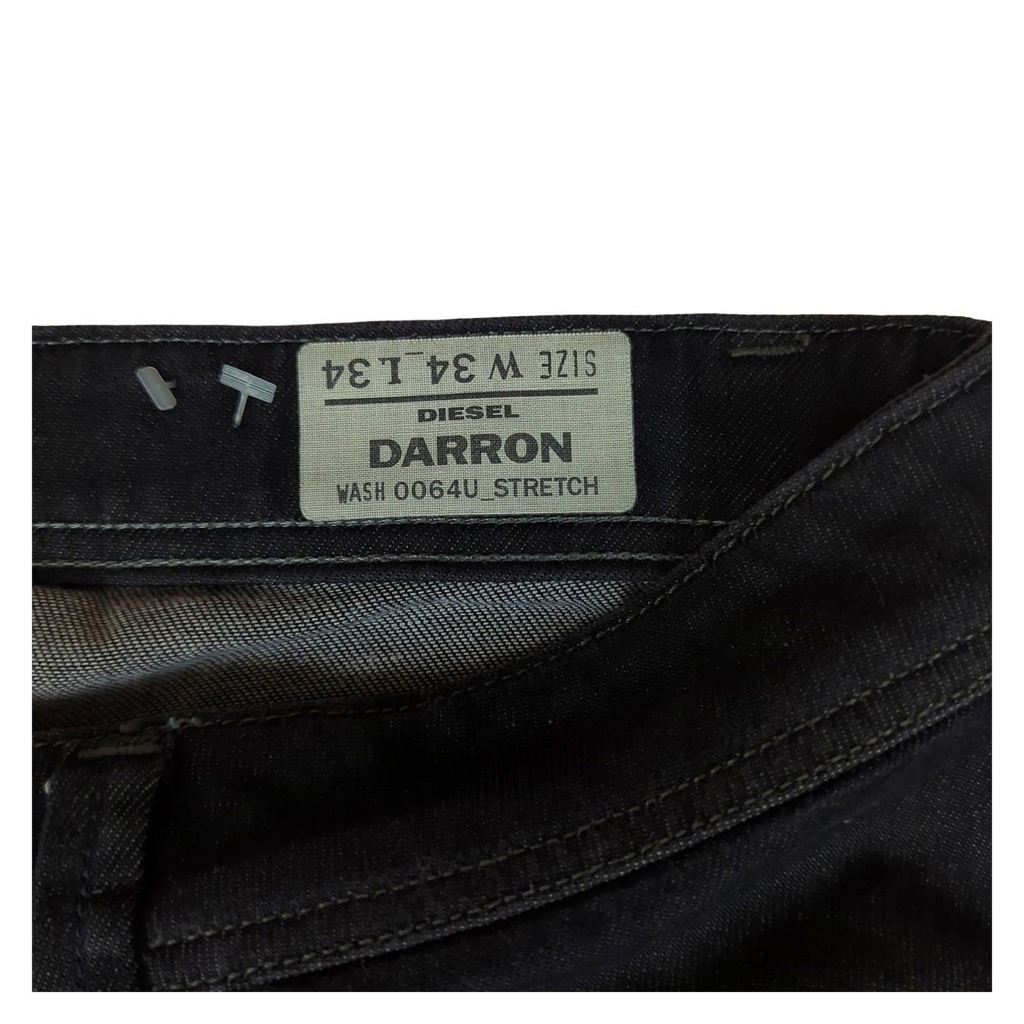 DIESEL Diesel Darron Mens Slim Straight Stretch Jeans W34 L34 Black Denim Casual 0064U JEANS RewearableUK