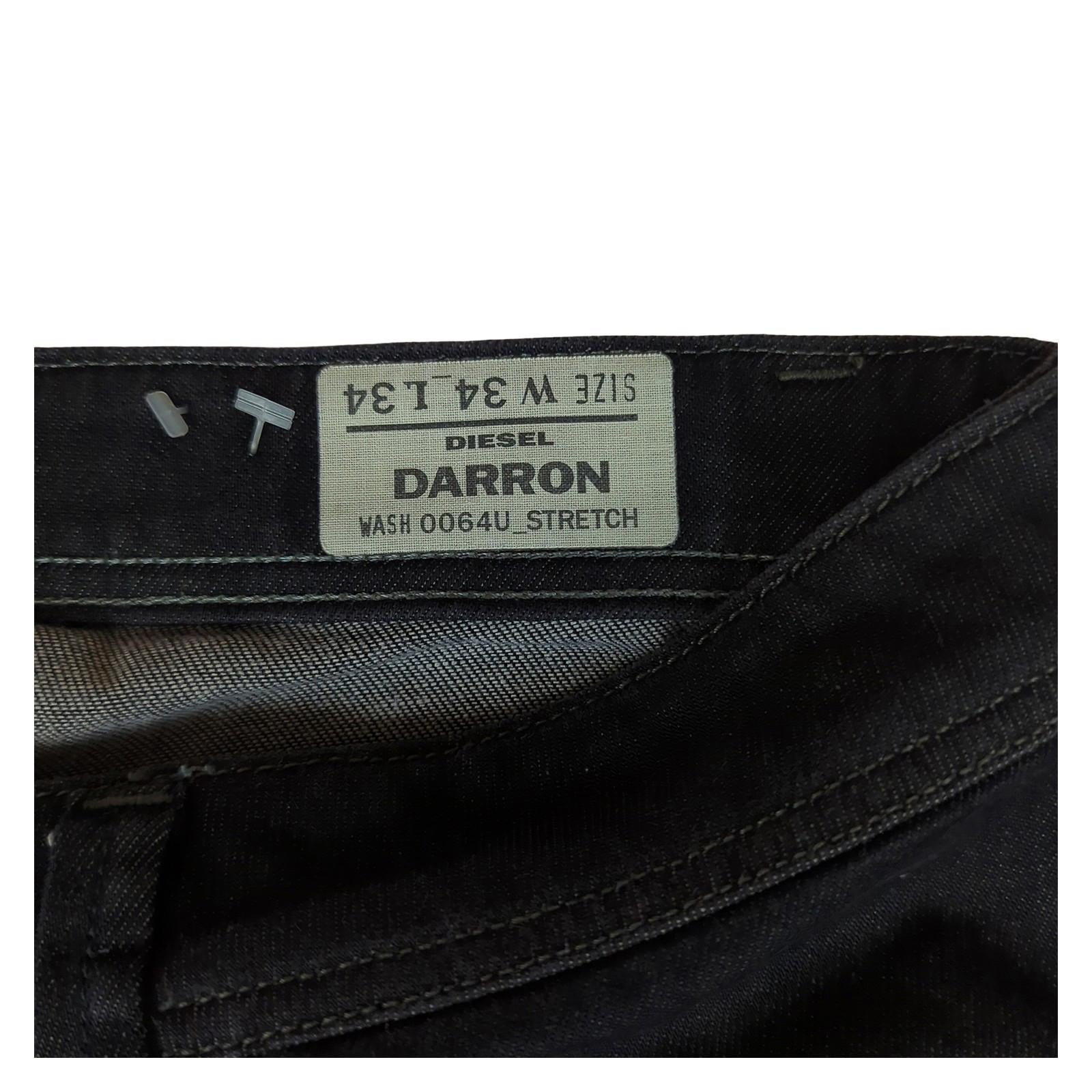 DIESEL Diesel Darron Mens Slim Straight Stretch Jeans W34 L34 Black Denim Casual 0064U JEANS RewearableUK